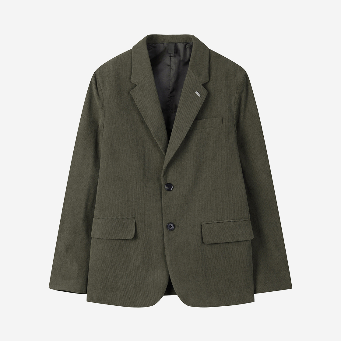 커스텀멜로우 레귤러 핏 코듀로이 셋업 자켓 카키