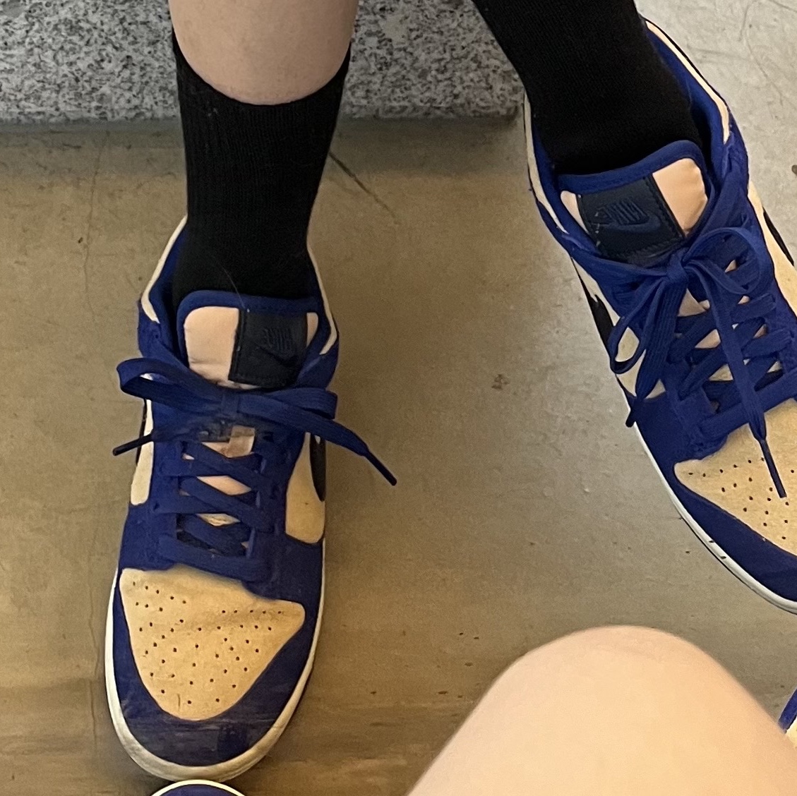 (W) Nike Dunk Low LX Blue Suede 착용 스타일