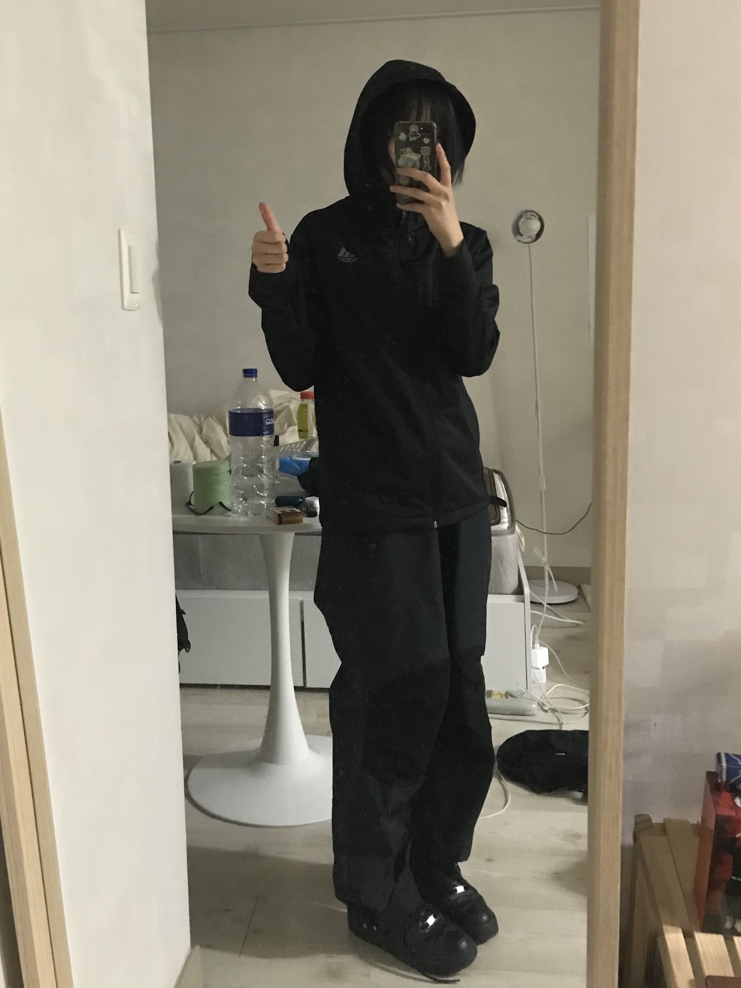 Sansan Gear Windblock Pants Dark Navy - 23SS, Nike Air Force 1 '07 Low Triple Black 착용 스타일 - 1