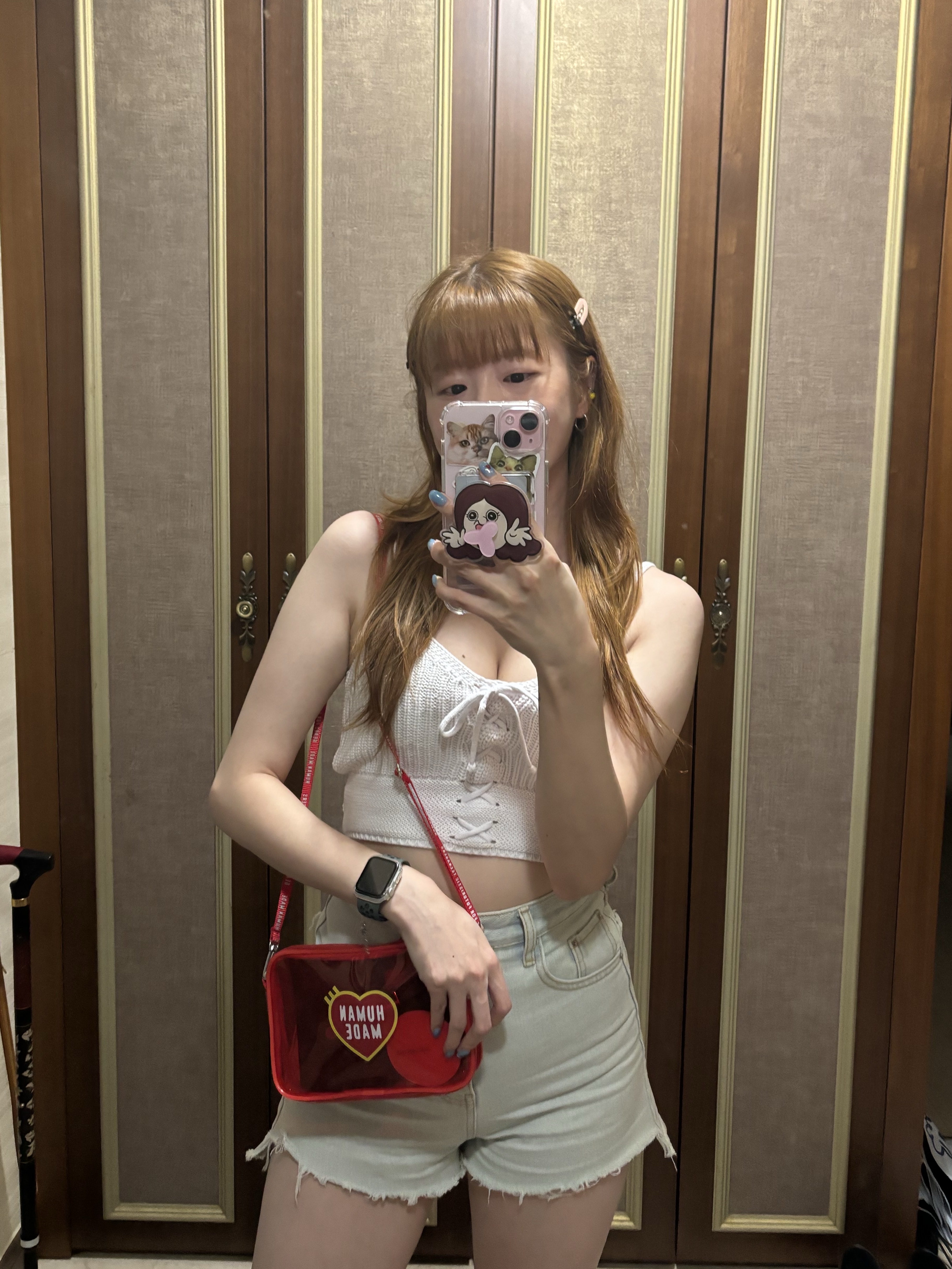 Human Made PVC Pouch Medium Red, Bbangbbang Okji Merrong Acrylic Tok 착용 스타일 - 2