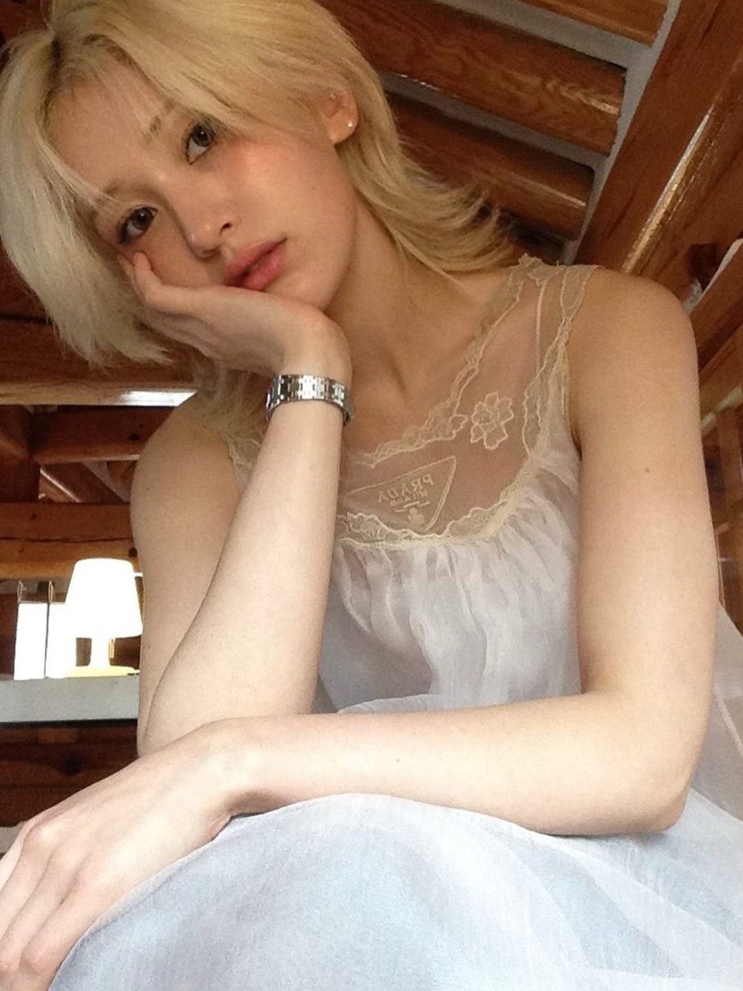 (W) Prada Faille Dress Black, (W) Prada Embroidered Organza Dress White 착용 스타일 - 4