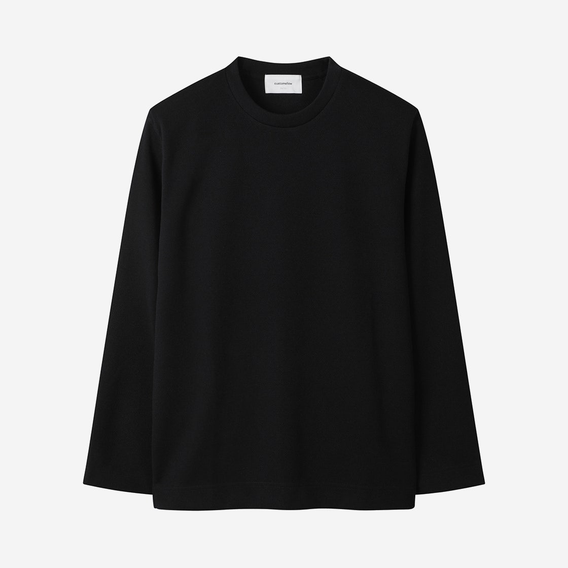 CWTAA24511BKX Customellow Texture T-Shirt Black - 대표 이미지 #1