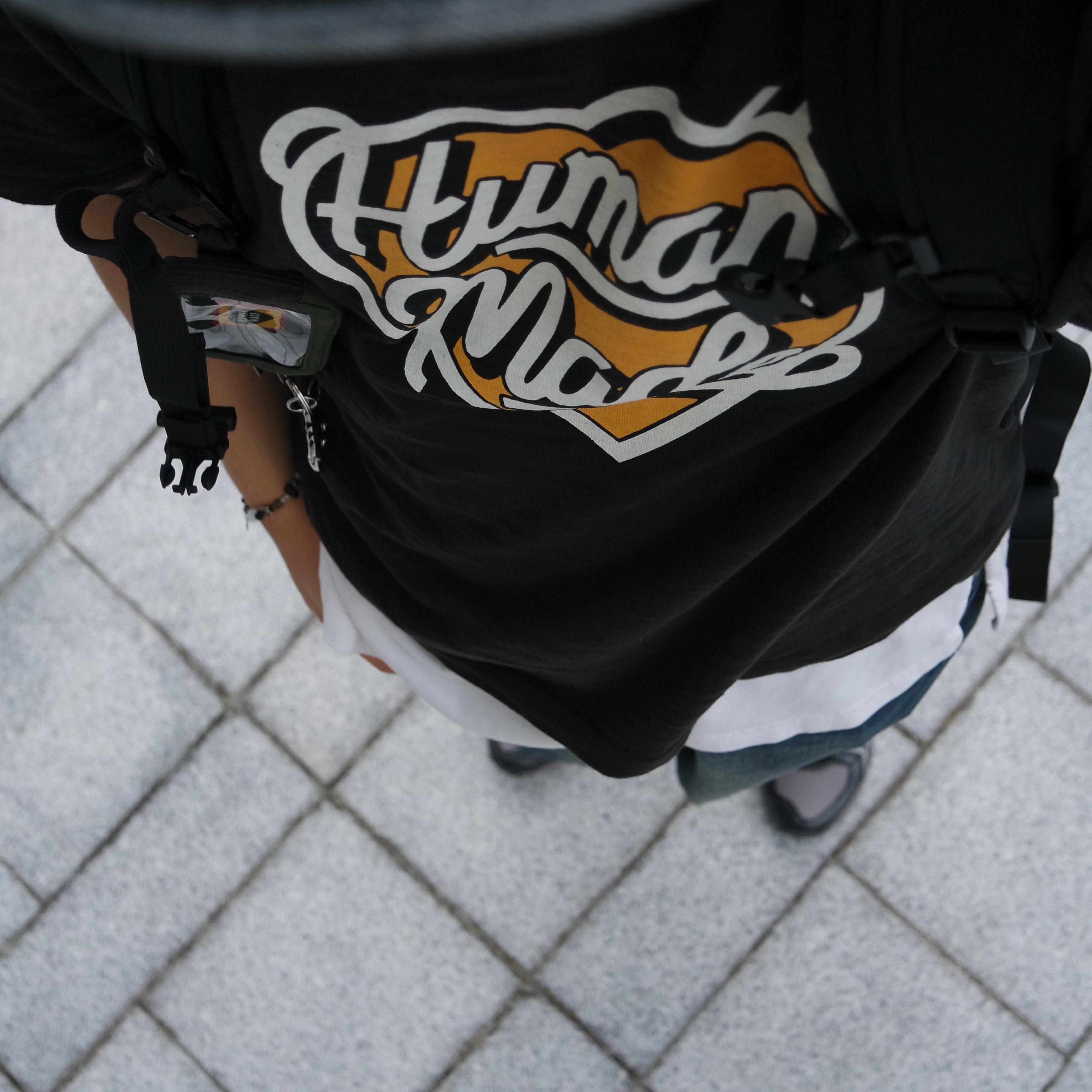 Supreme Coated Denim Camp Cap Black - 24SS, Human Made Graphic T-Shirt #7 Black 착용 스타일 - 5