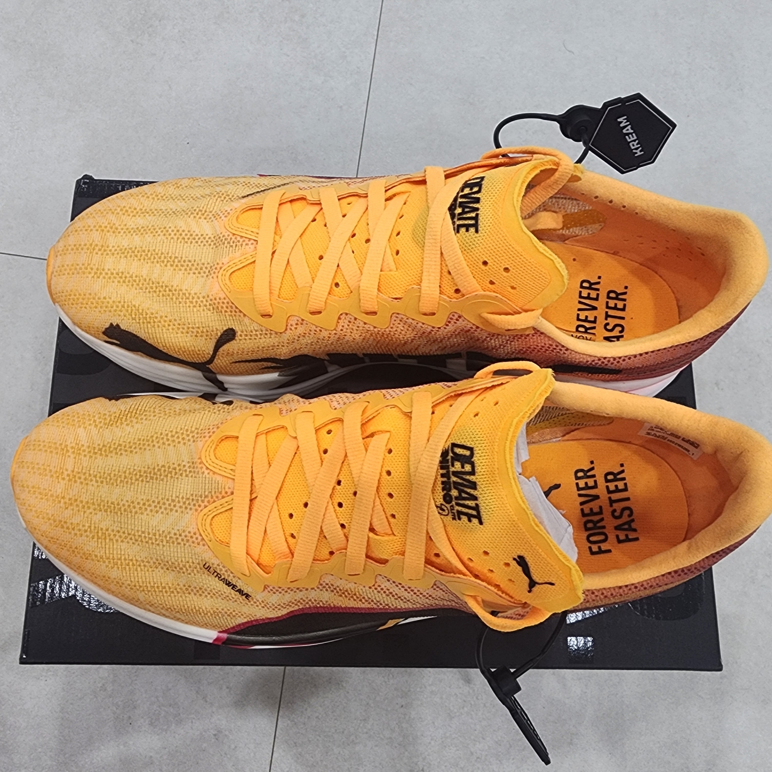 Puma Deviate Nitro Elite 3 Fire Sun Stream Sunset Glow 착용 스타일 - 3
