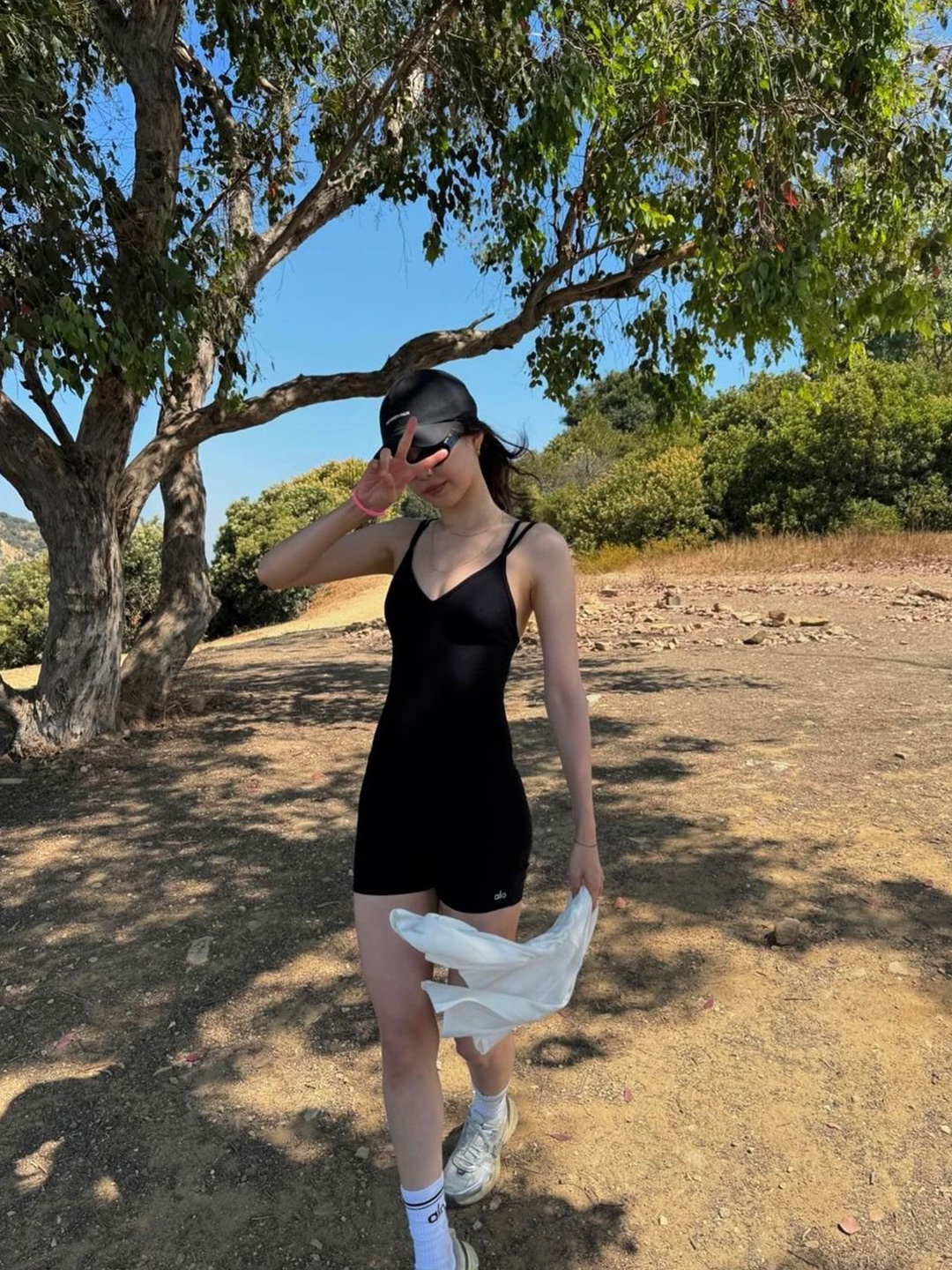 Porta Cycling Jersey Bodysuit Black, (W) Courreges Rib Bodysuit Sand 착용 스타일 - 2