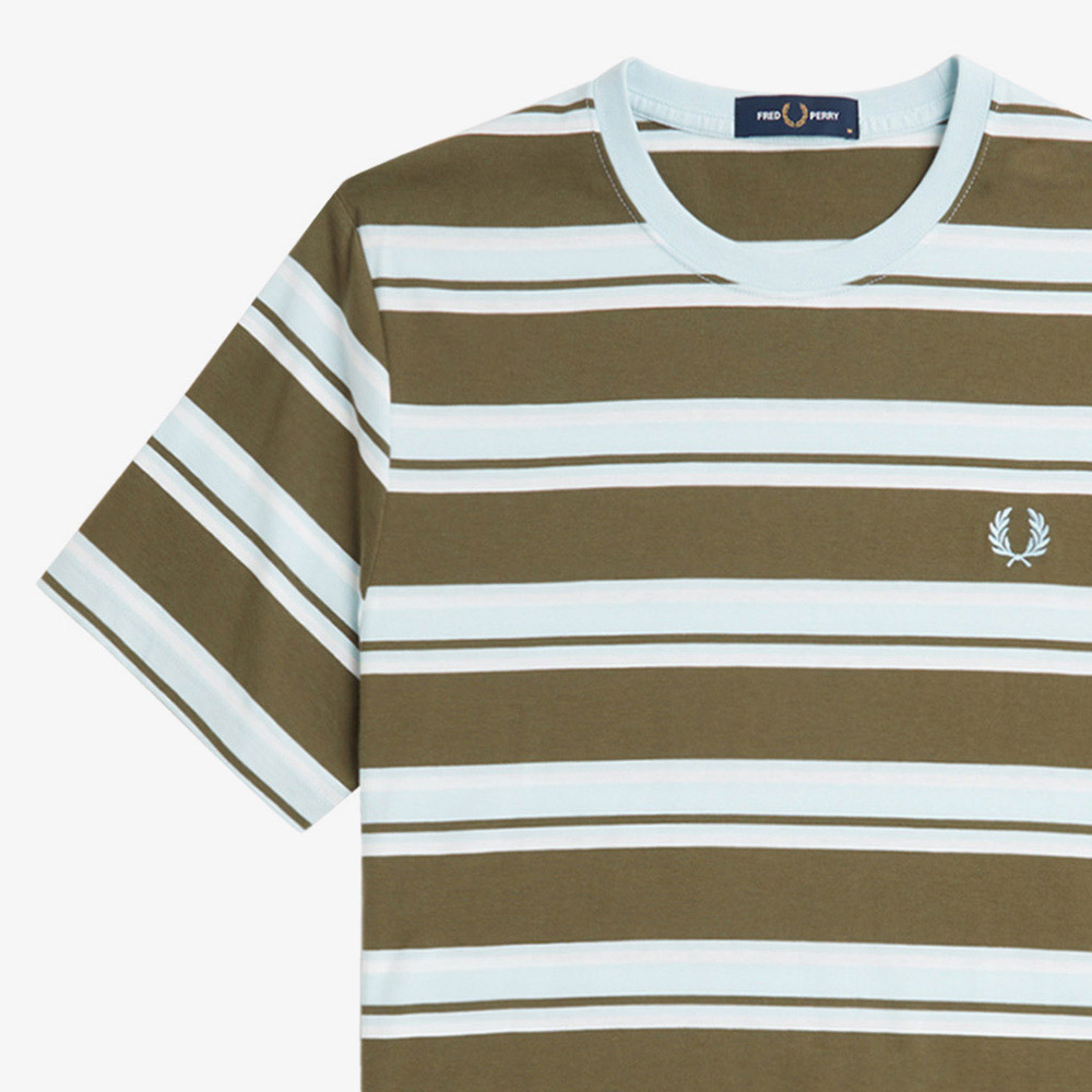 프레드페리 스트라이프 티셔츠 유니폼그린(Fred Perry Stripe T-Shirt Uniform Green/Snow White/Light Ice) - 5
