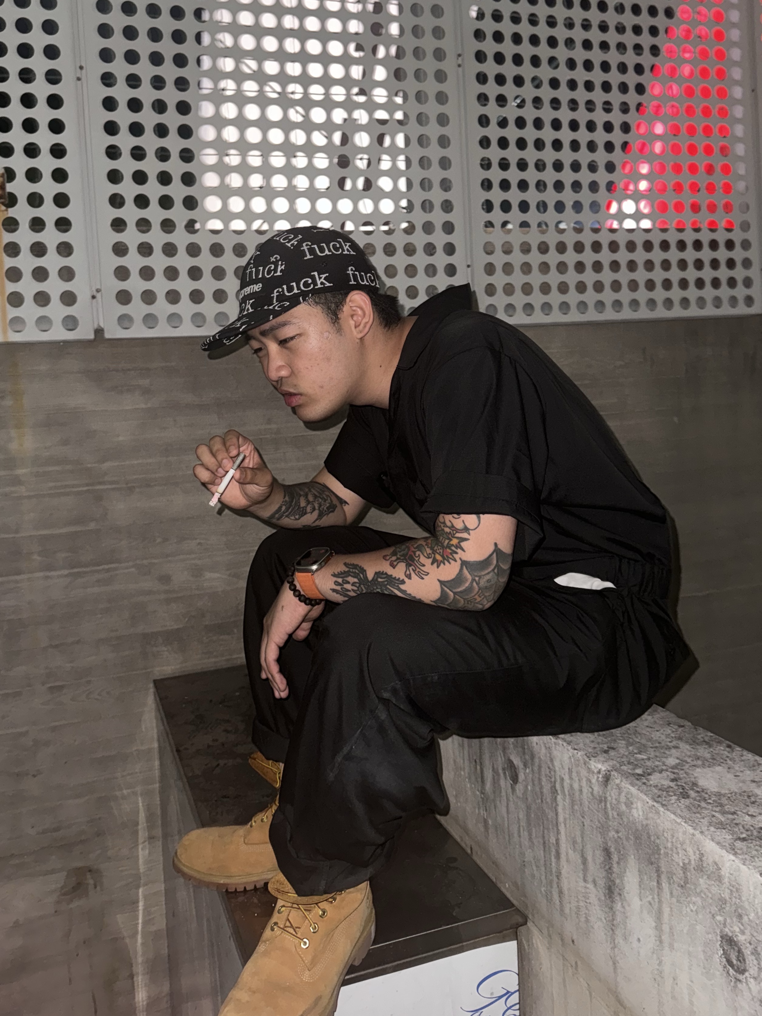 Toga Archives x Dickies Jumpsuit Dickies SP Black, Timberland Premium 6 inch Waterproof Boot Wheat Nubuck - Medium 착용 스타일
