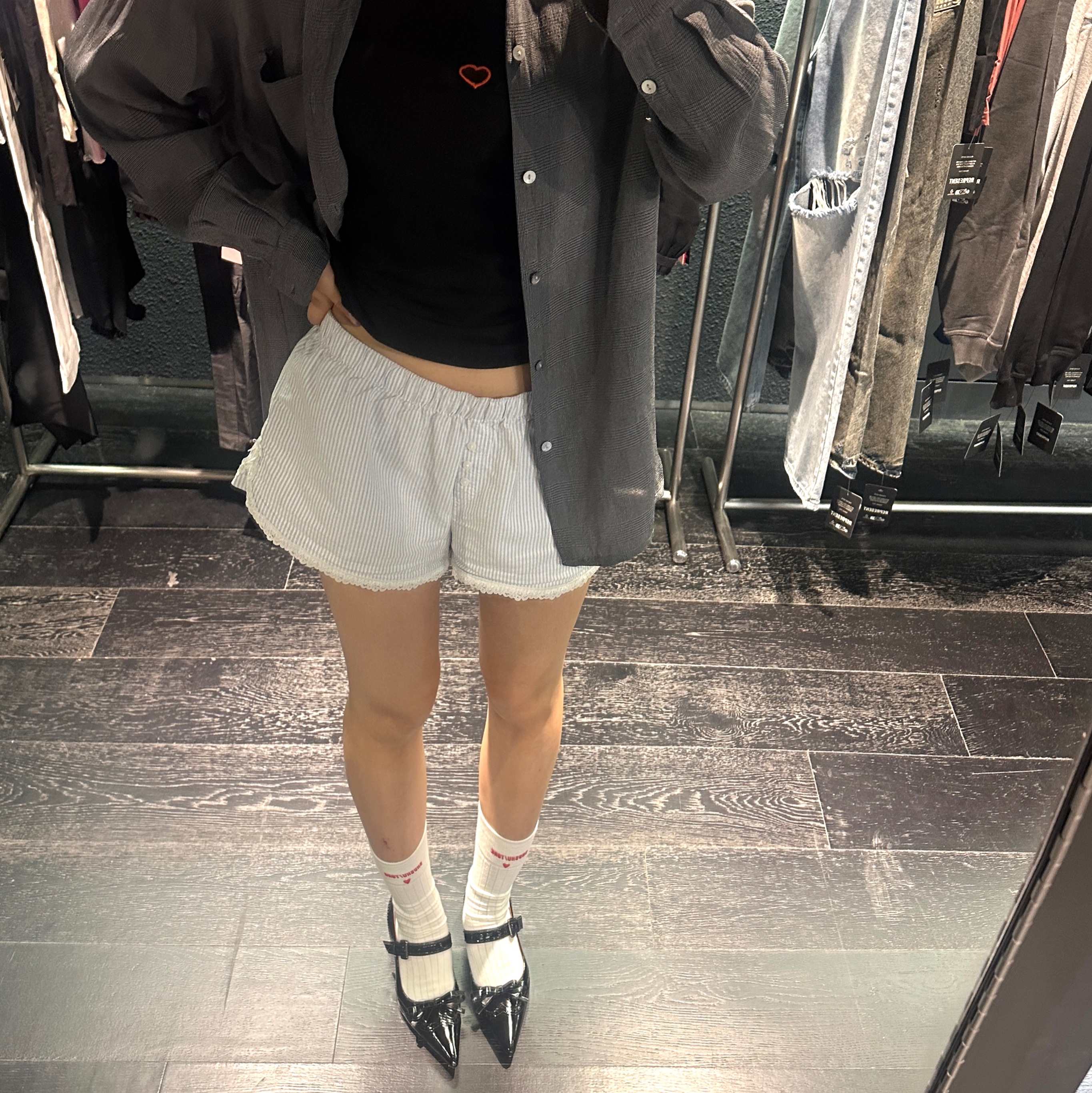 Baserange Women Heart Tank Black, (W) Shushu/Tong Elegant Bow Trendy Pointed Leather Shoes Black 착용 스타일 - 2