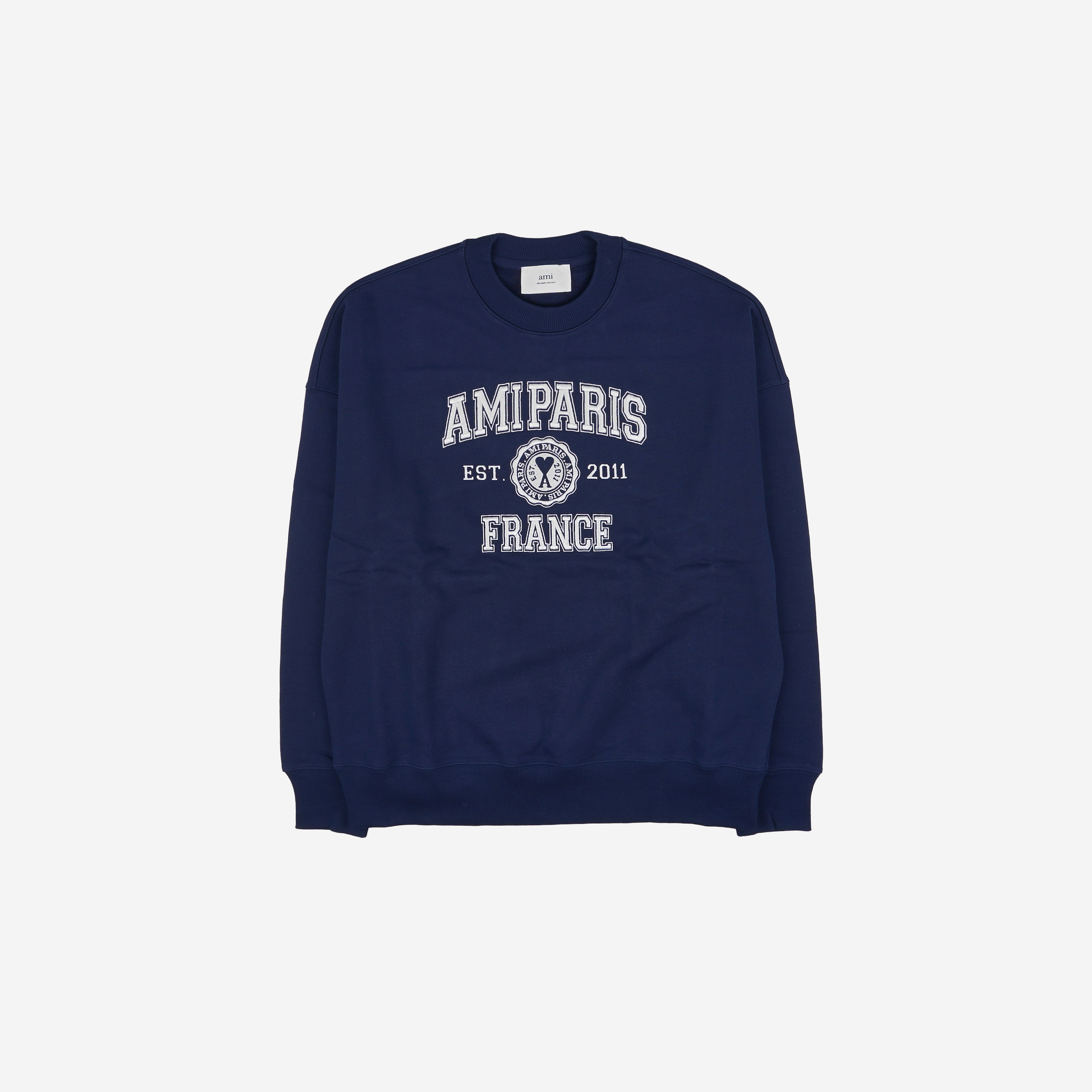 Ami Paris France Crewneck Sweatshirt Nautic Blue