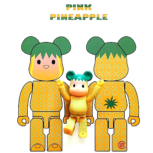 Bearbrick x Clot Summer Fruits Yellow Watermelon 100% & 400% Set, Bearbrick x Clot Summer Fruits Snow Strawberry 100% & 400% Set 착용 스타일 - 3