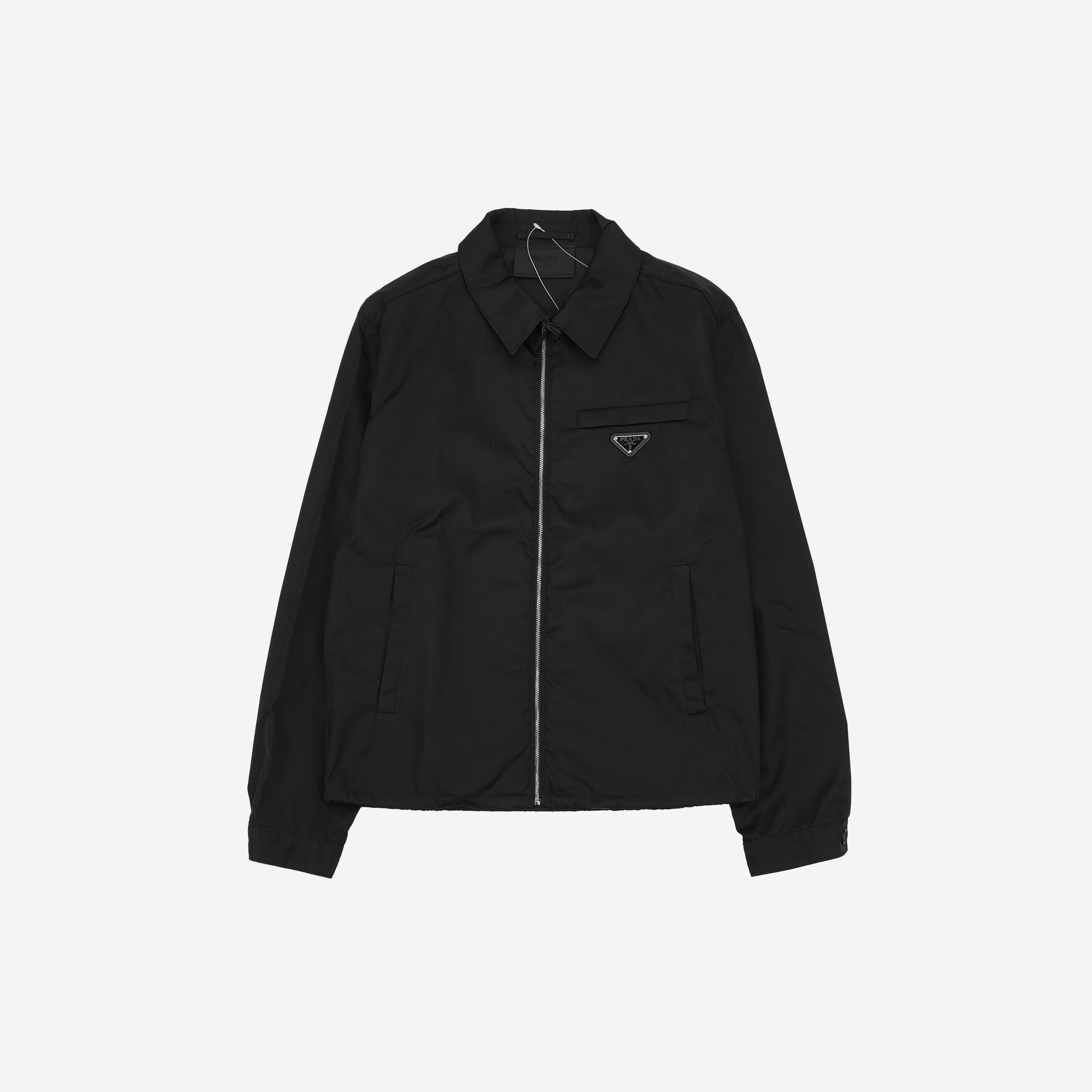 Prada Re-Nylon Zip Up Gabardine Blouson Jacket Black
