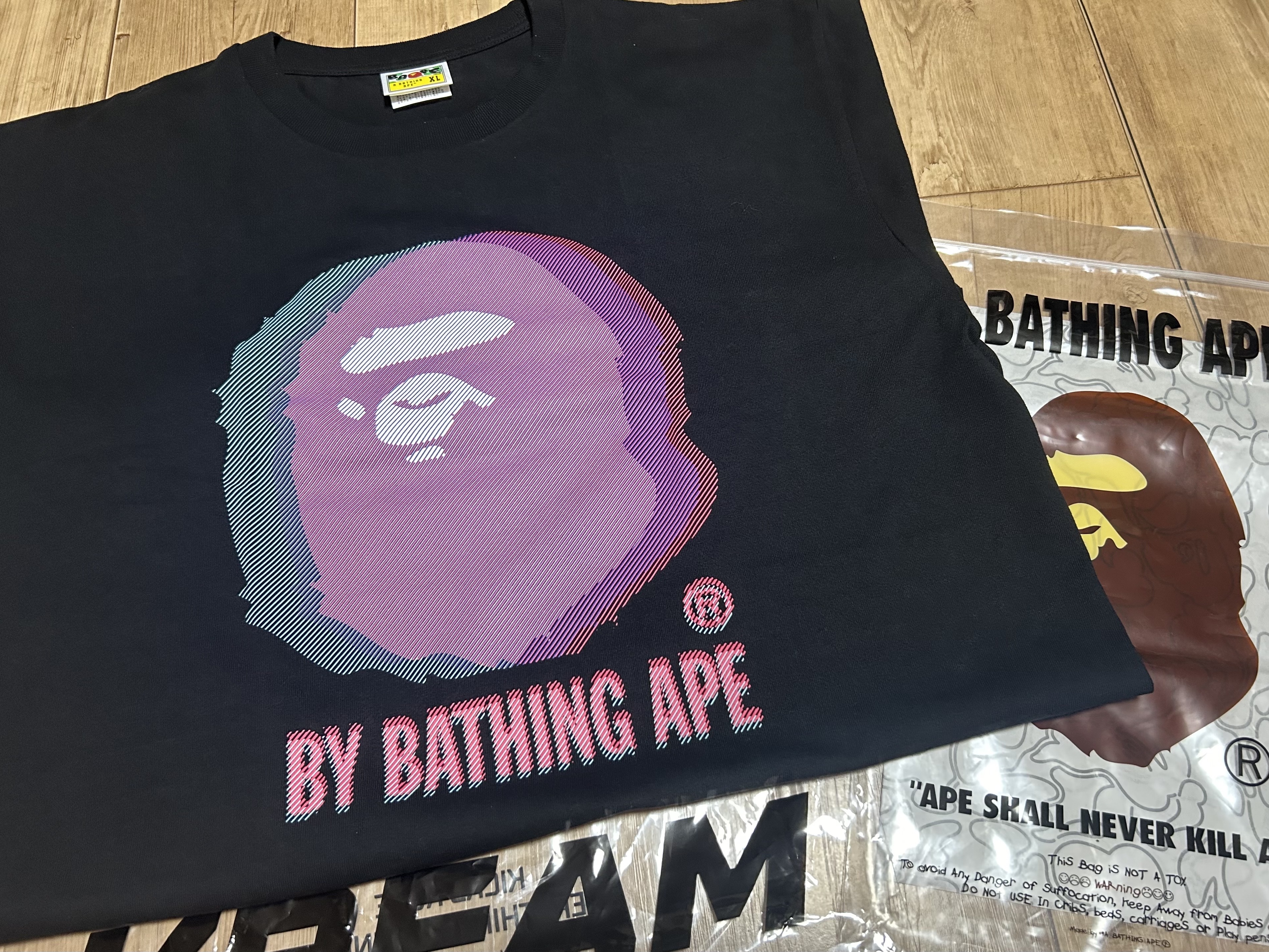BAPE Glitch Art By Bathing T-Shirt Black 착용 스타일