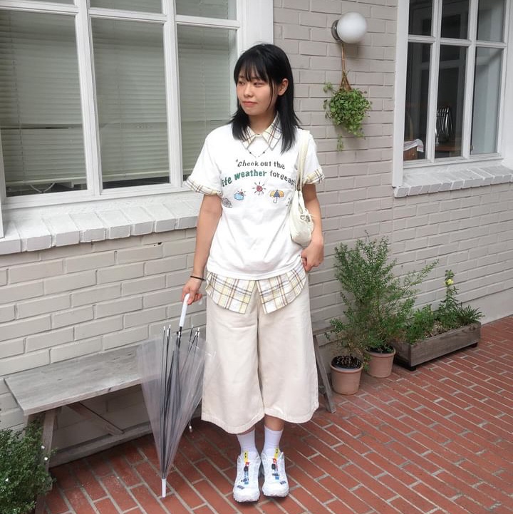 Problemallways Life Weather Forecast T-Shirt White 착용 스타일 - 3