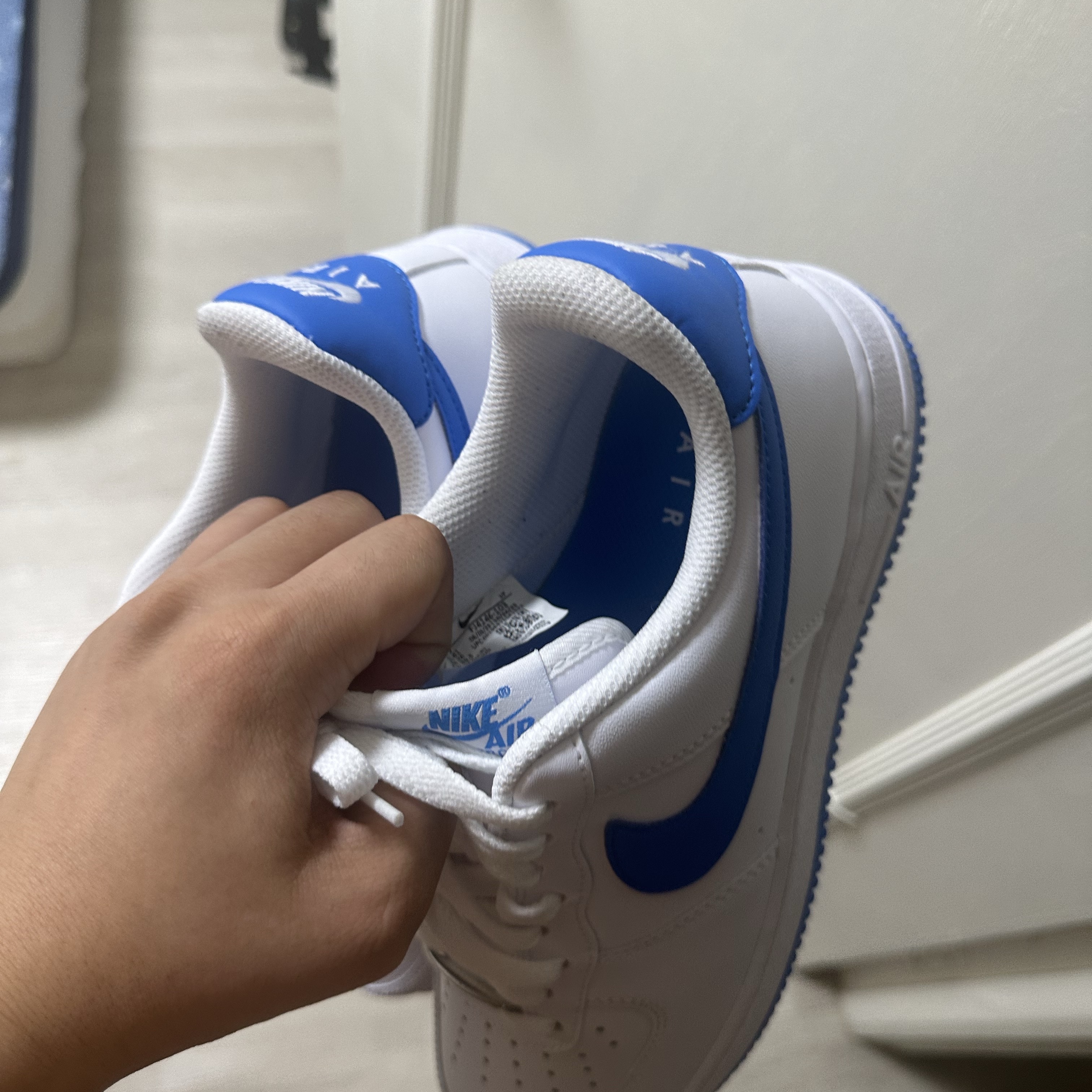 Nike Air Force 1 '07 White Photo Blue 착용 스타일 - 1