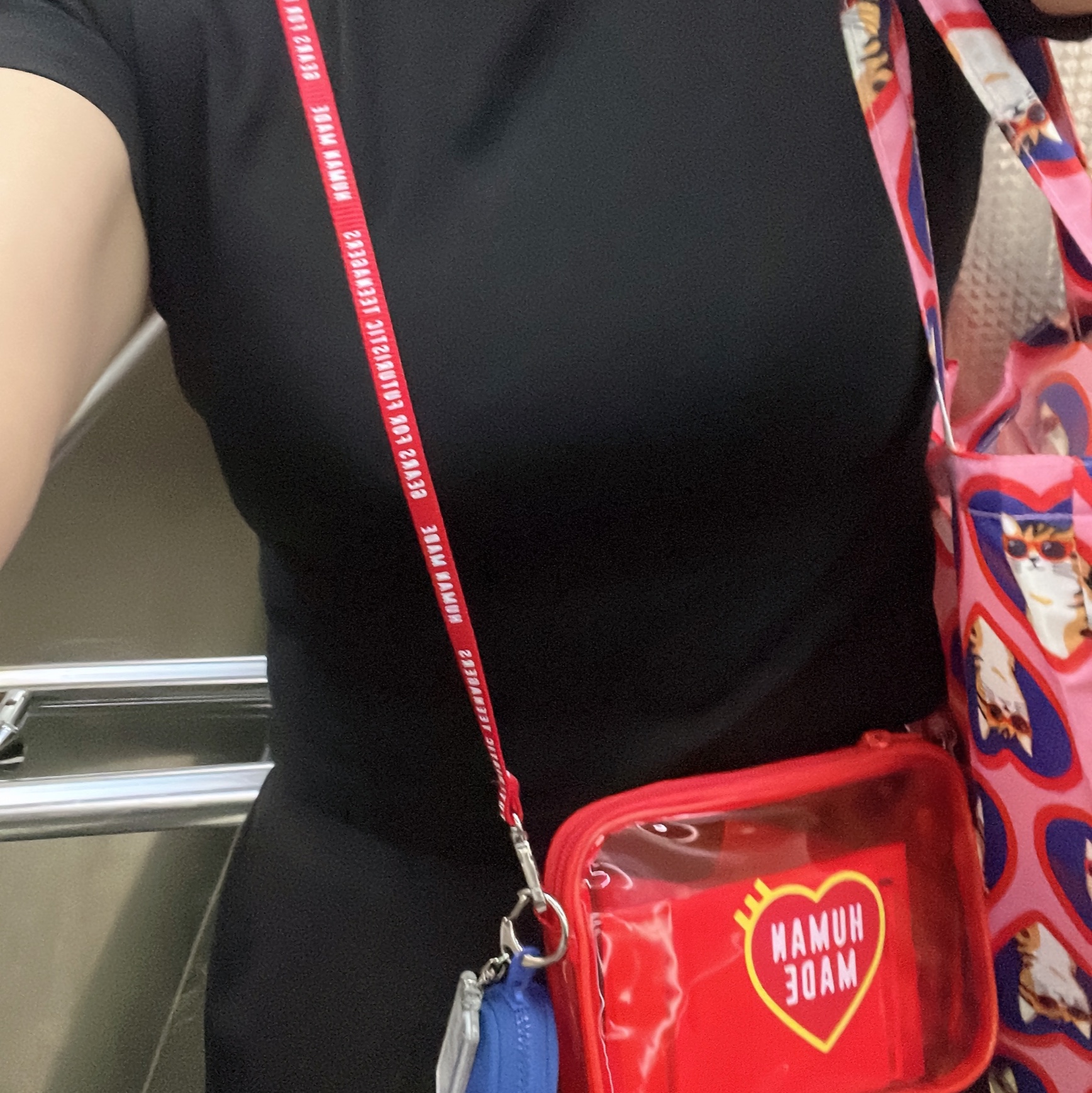 Human Made PVC Pouch Medium Red 착용 스타일