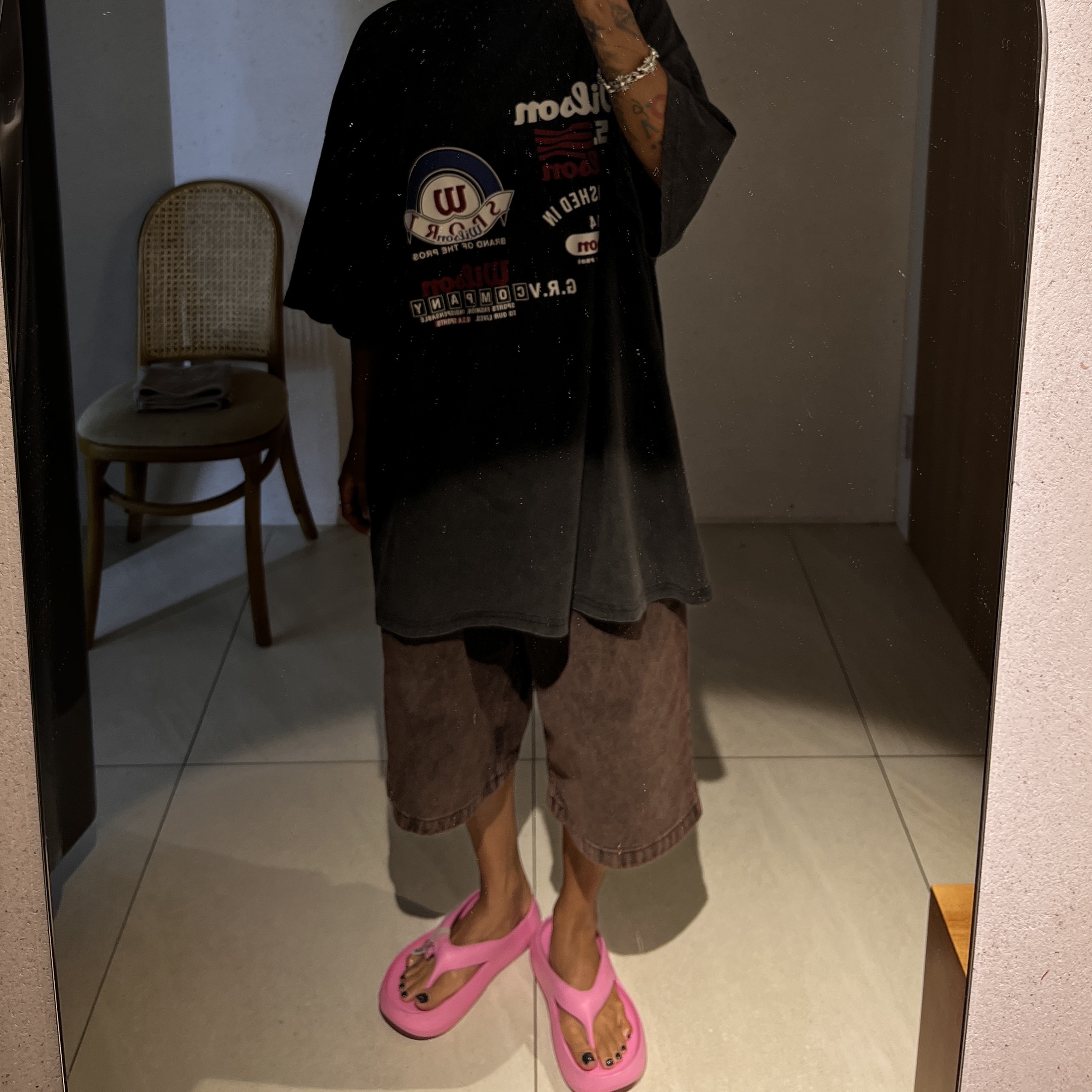 Taw&Toe x Low Classic Platform Flip Flop Black, Taw&Toe x Low Classic Platform Flip Flop Pink 착용 스타일 - 3