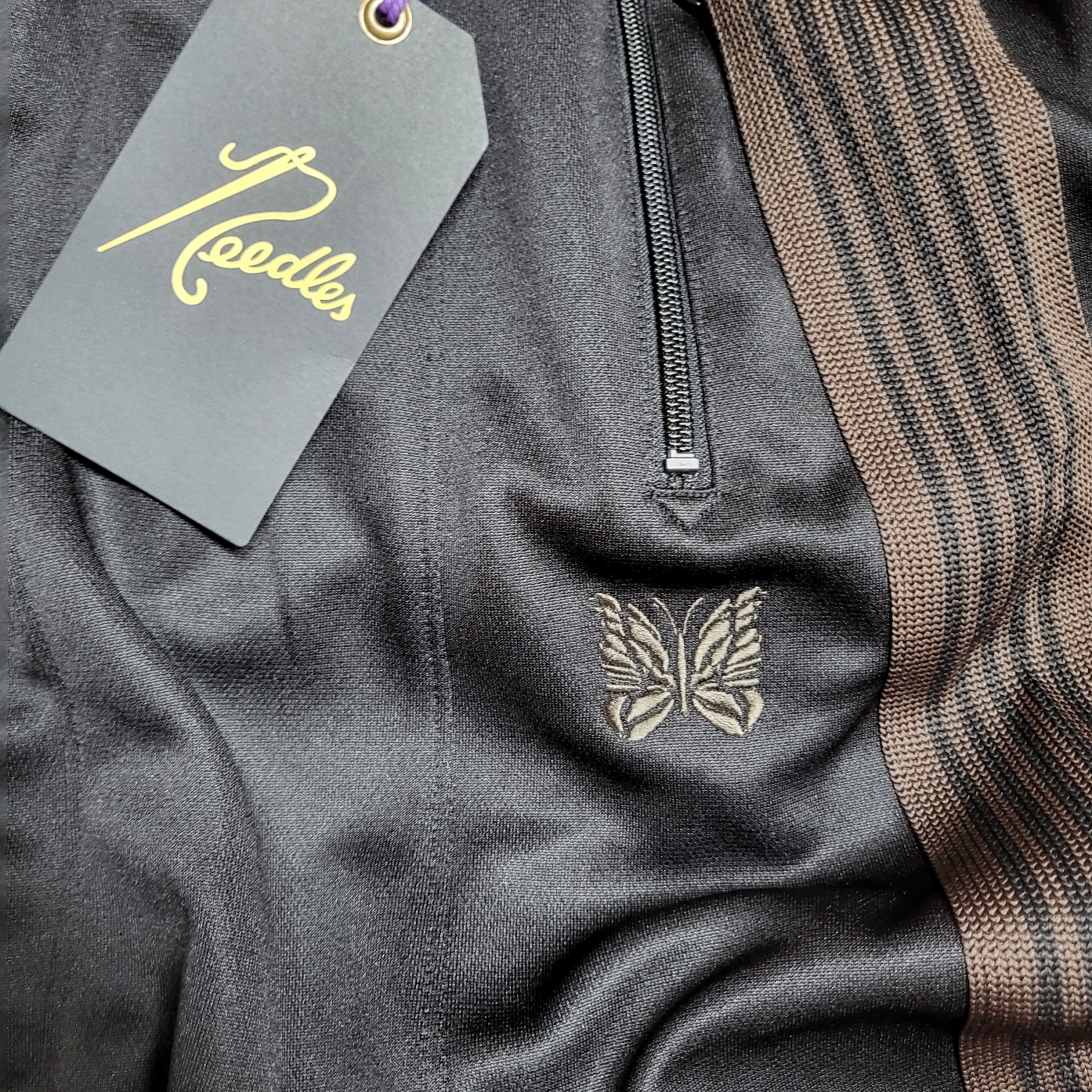 Needles H.D. Track Pants Poly Smooth Black 착용 스타일