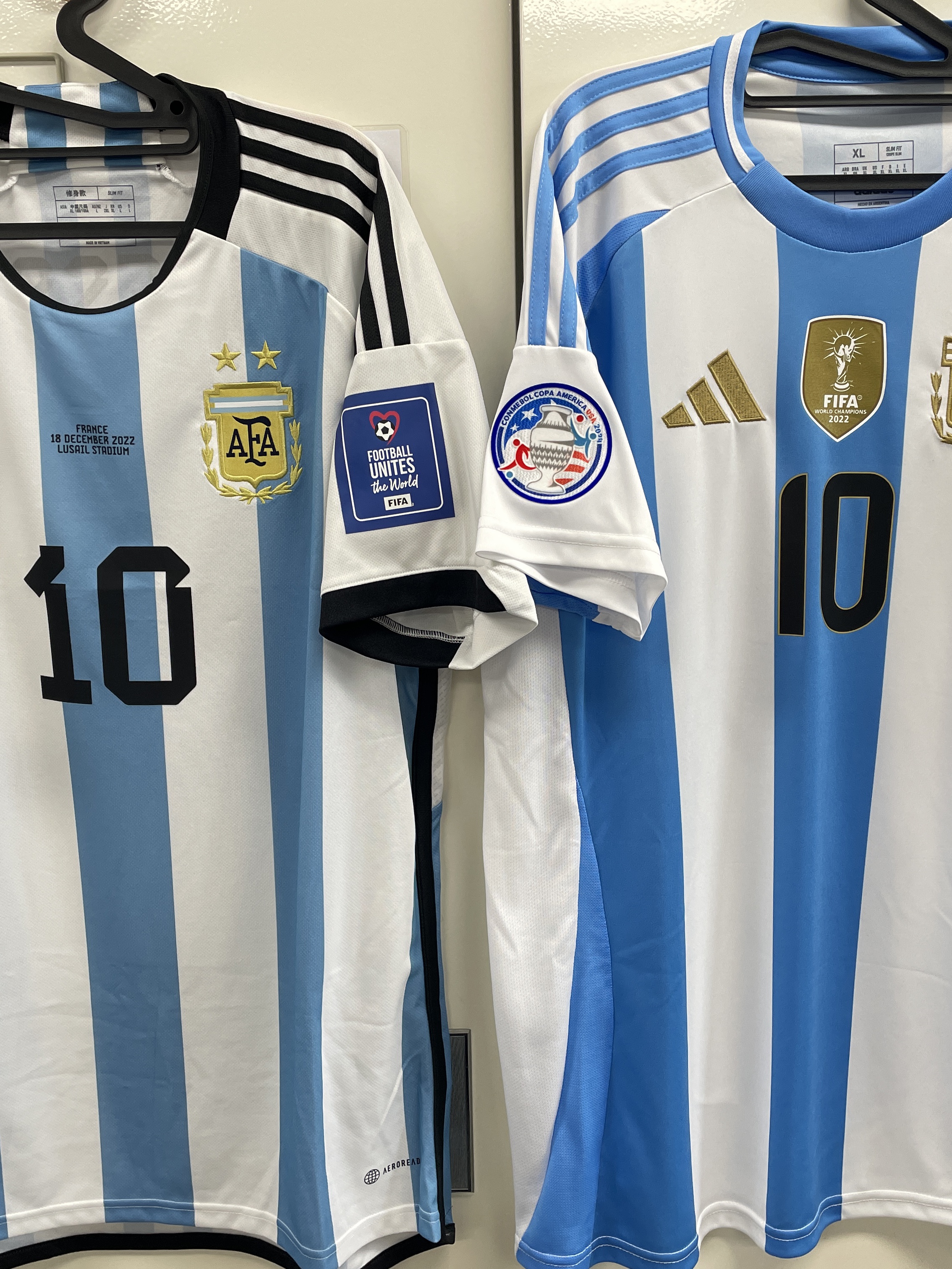 Adidas Argentina Home Jersey 2022 White Light Blue - KR Sizing (Non Marking Ver.), Adidas Argentina 2024 Home Jersey White Blue Burst - KR Sizing (Non Marking Ver.) 착용 스타일 - 5