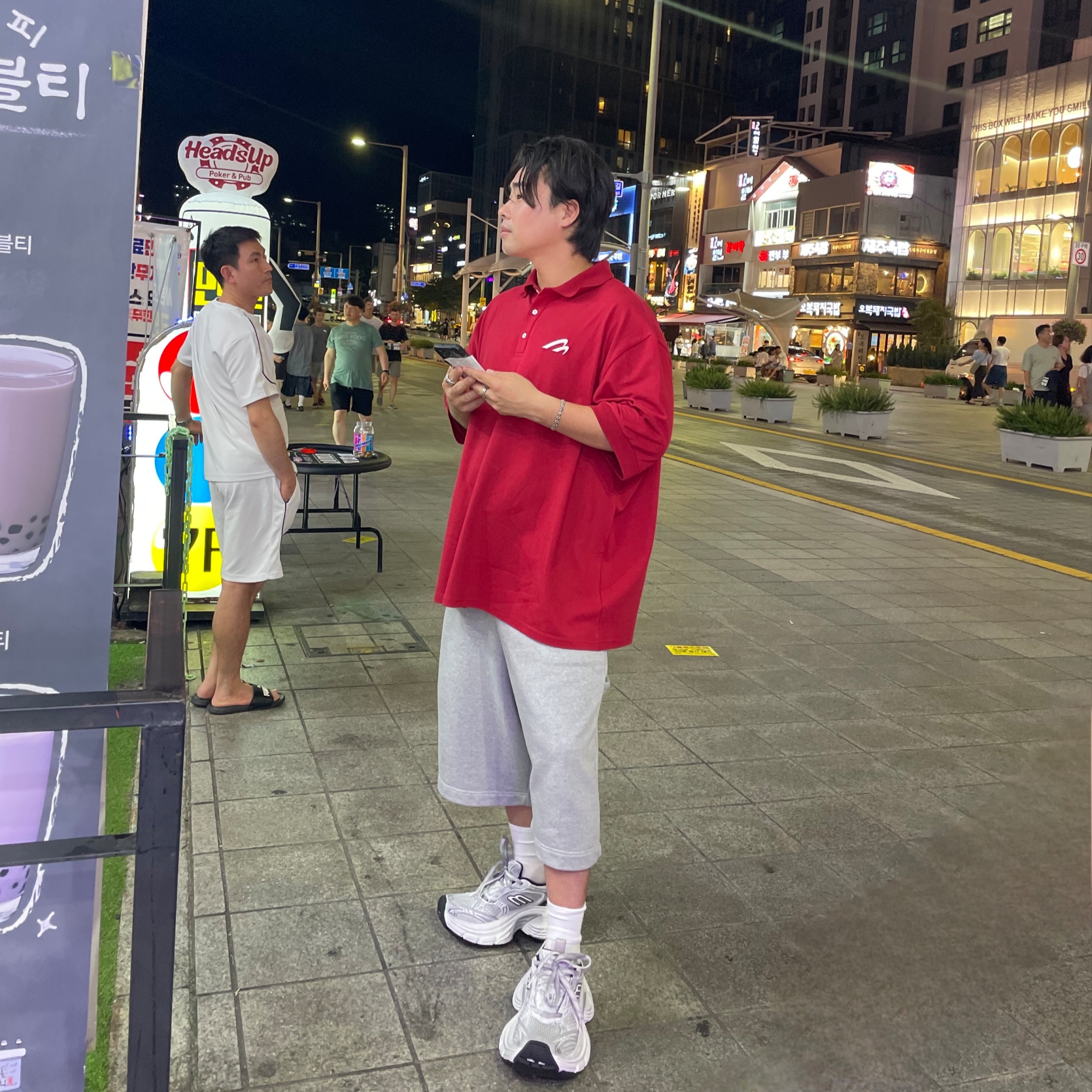 Balenciaga 10XL Sneakers White Grey Silver Black, MJD Wide Carpenter Bermuda Shorts Melange Grey 착용 스타일 - 4