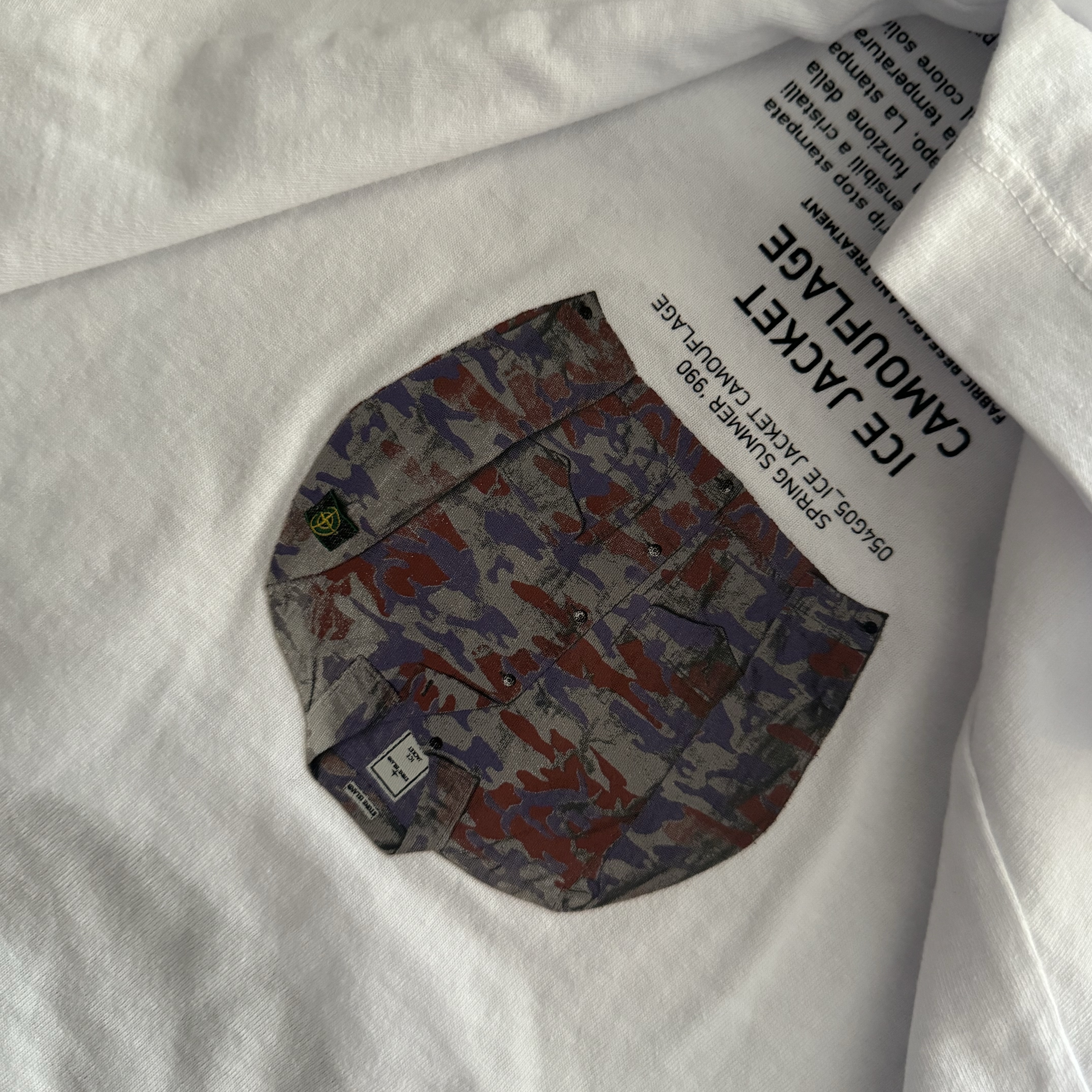 Stone Island 2NS91 Archivio Print Short Sleeve Cotton T-Shirt White - 24SS 착용 스타일