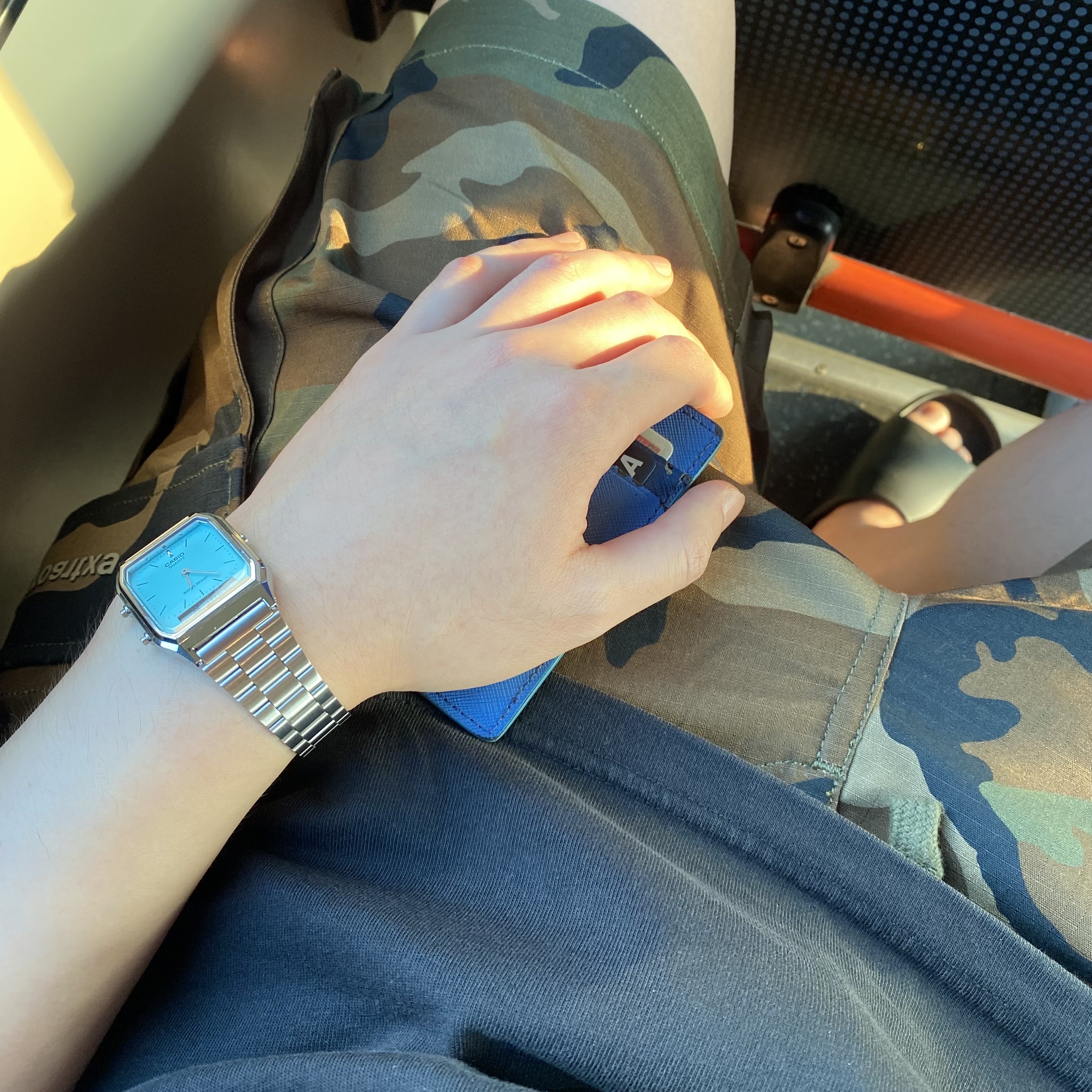 Nike Calm Slide Black, Casio AQ-230A-2A2MQY 착용 스타일
