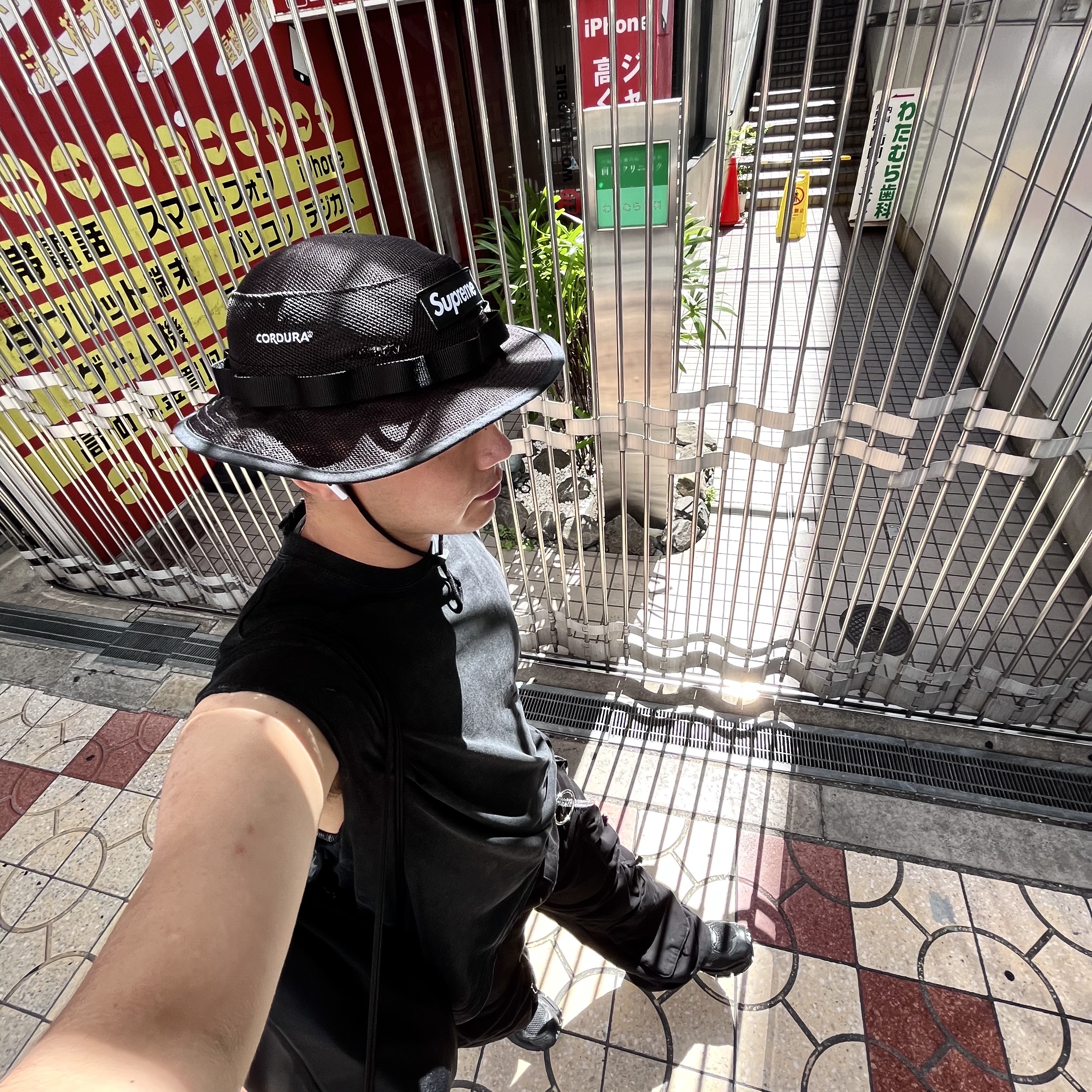Supreme Mesh Cordura Boonie Black - 23SS 착용 스타일