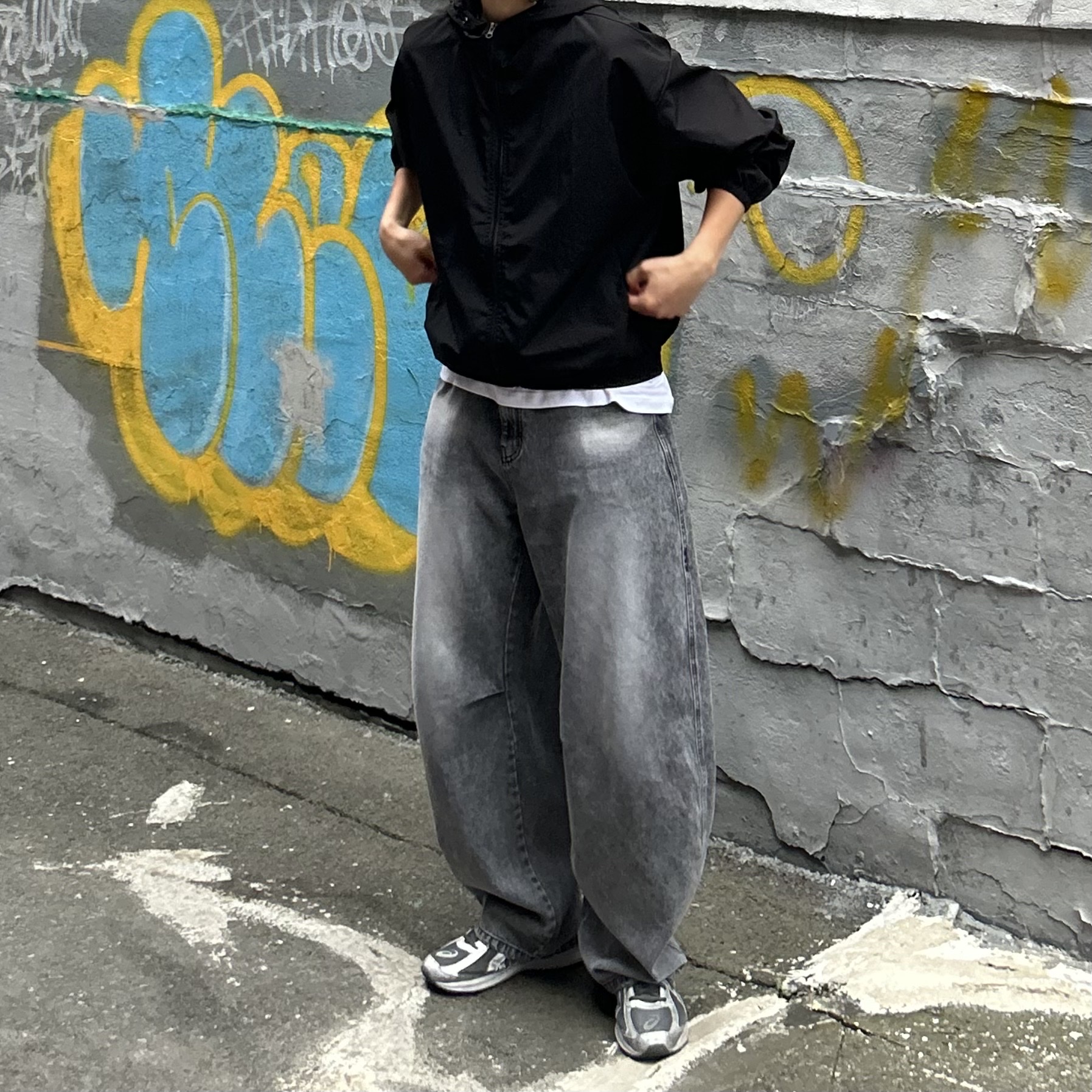 Asics Jog 100 S SMU Sheet Rock Pure Silver - 2E Wide 착용 스타일