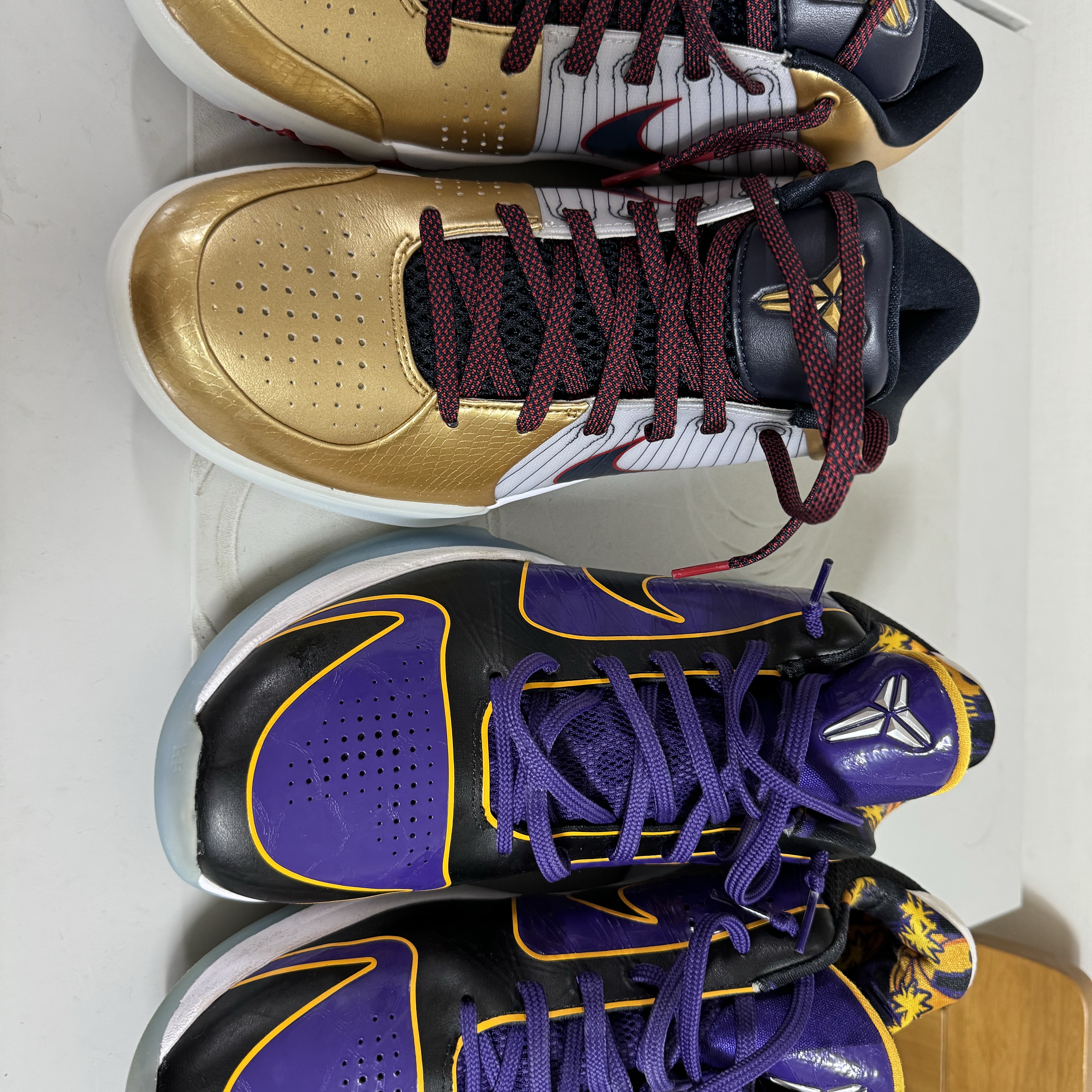 Nike Kobe 4 Protro Metallic Gold and Dark Obsidian, Nike Kobe 5 Protro 5X Champ 착용 스타일