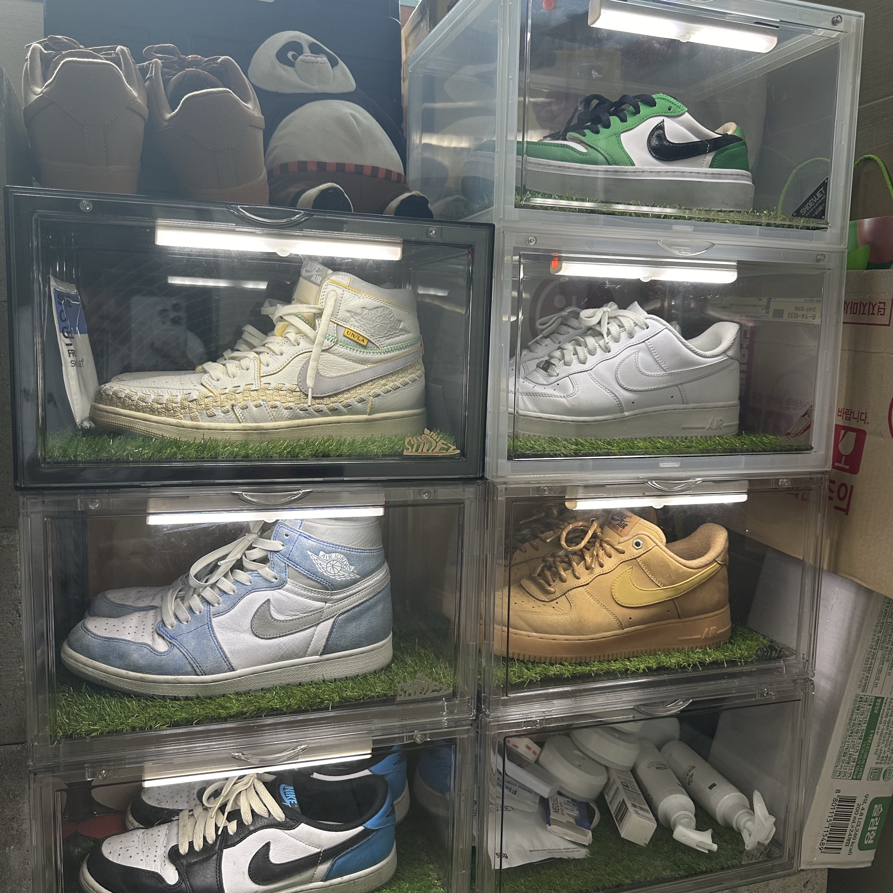 Jordan 1 x Bephies Beauty Supply x Union Retro High OG SP Summer '96, (W) Jordan 1 Elevate Low SE Lucky Green 착용 스타일