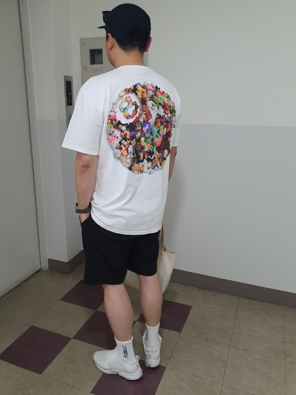 Nike Air Presto White Pure Platinum, Stussy Plush T-Shirt White 착용 스타일