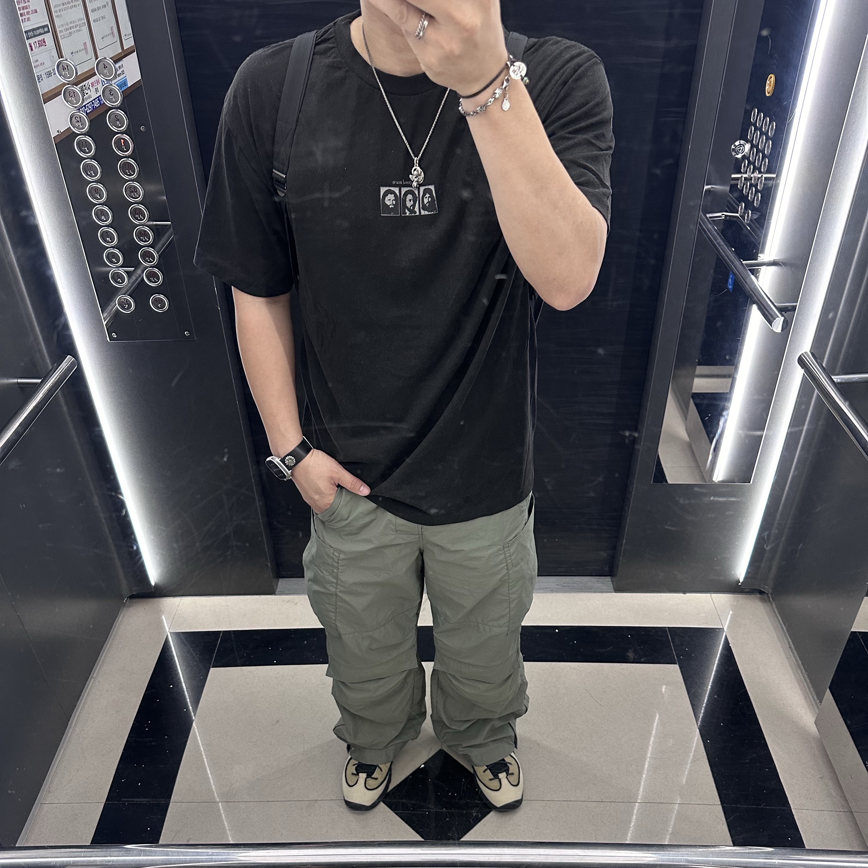 Polyteru 1/2 Graphic T-Shirt 'A Few Good Men' Washed Black, [프리오더] Polyteru 925 Silver Pendant Baby Angel 착용 스타일