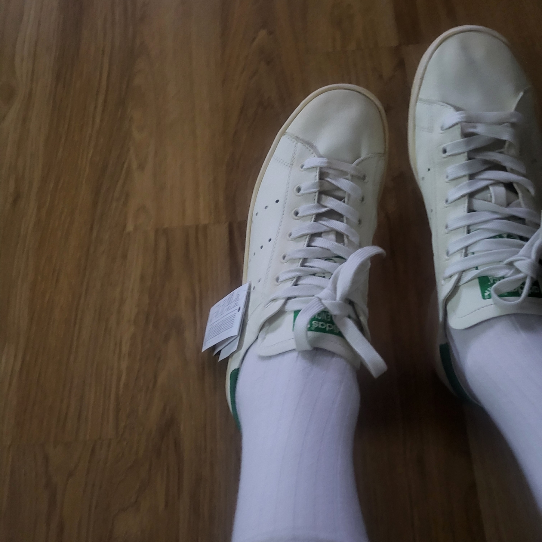 Balenciaga x Adidas Stan Smith Worn Out White Green 착용 스타일