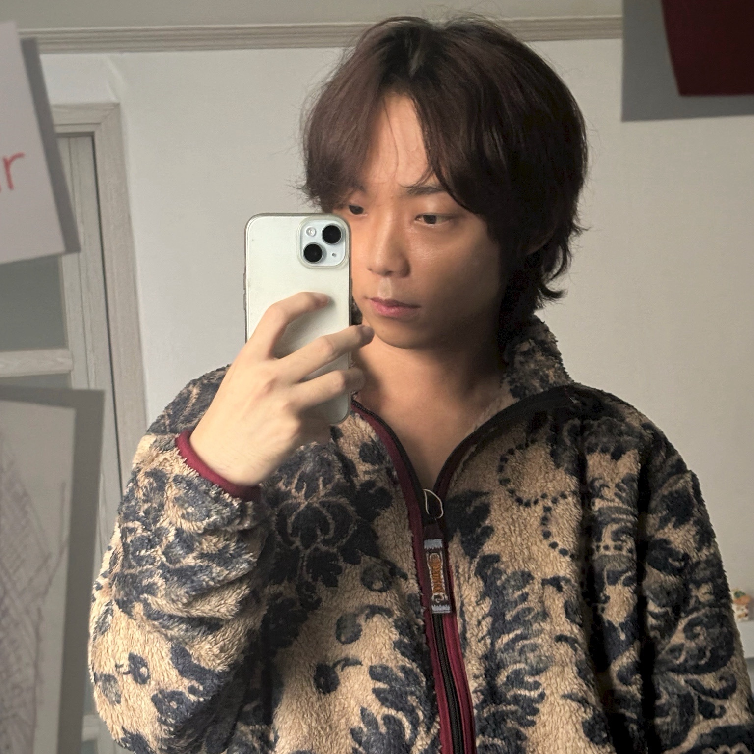 Kapital Damask Pattern Maria Fleece Zip Blouson Beige, Kapital Damask Pattern Fleece Zip Blouson Beige 착용 스타일