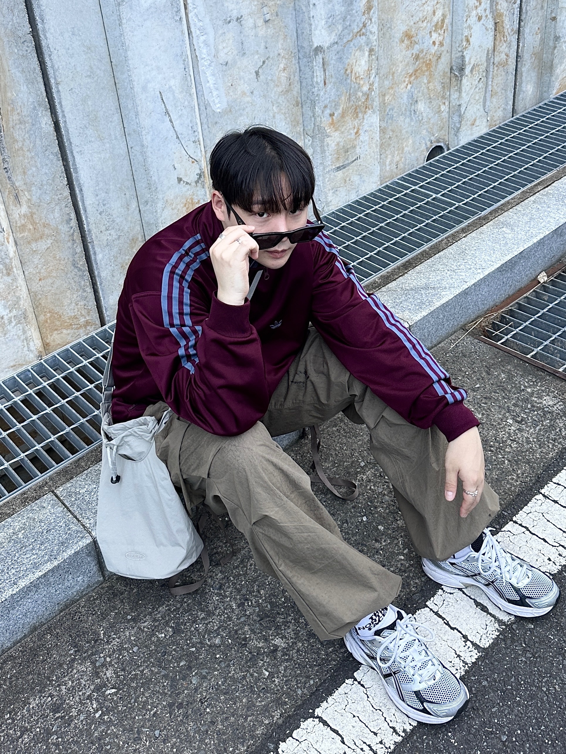 Adidas Originals Beckenbauer Track Jacket Maroon - KR Sizing, Asics Gel-1130 White Black 착용 스타일 - 1
