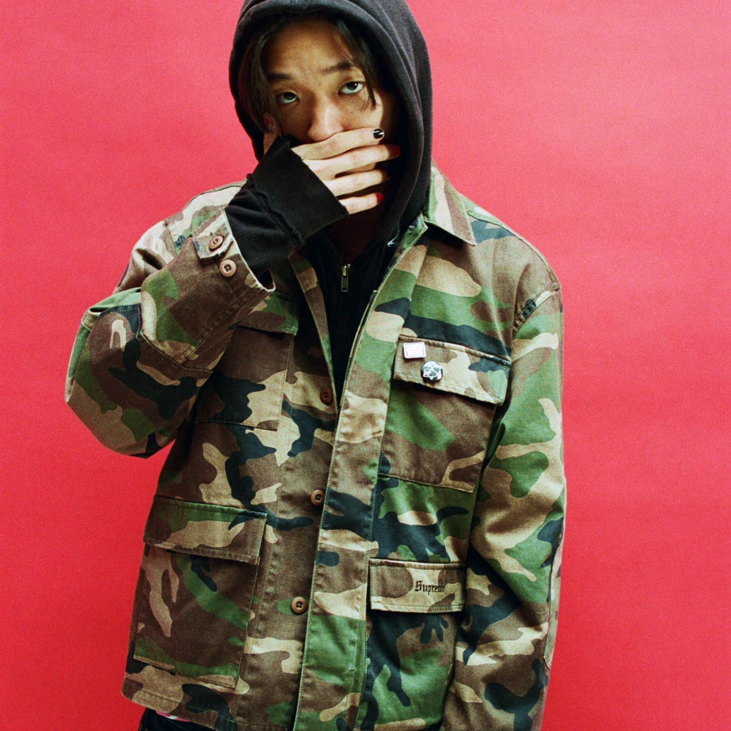 Supreme x Melvins BDU Jacket Woodland Camo - 24SS 착용 스타일
