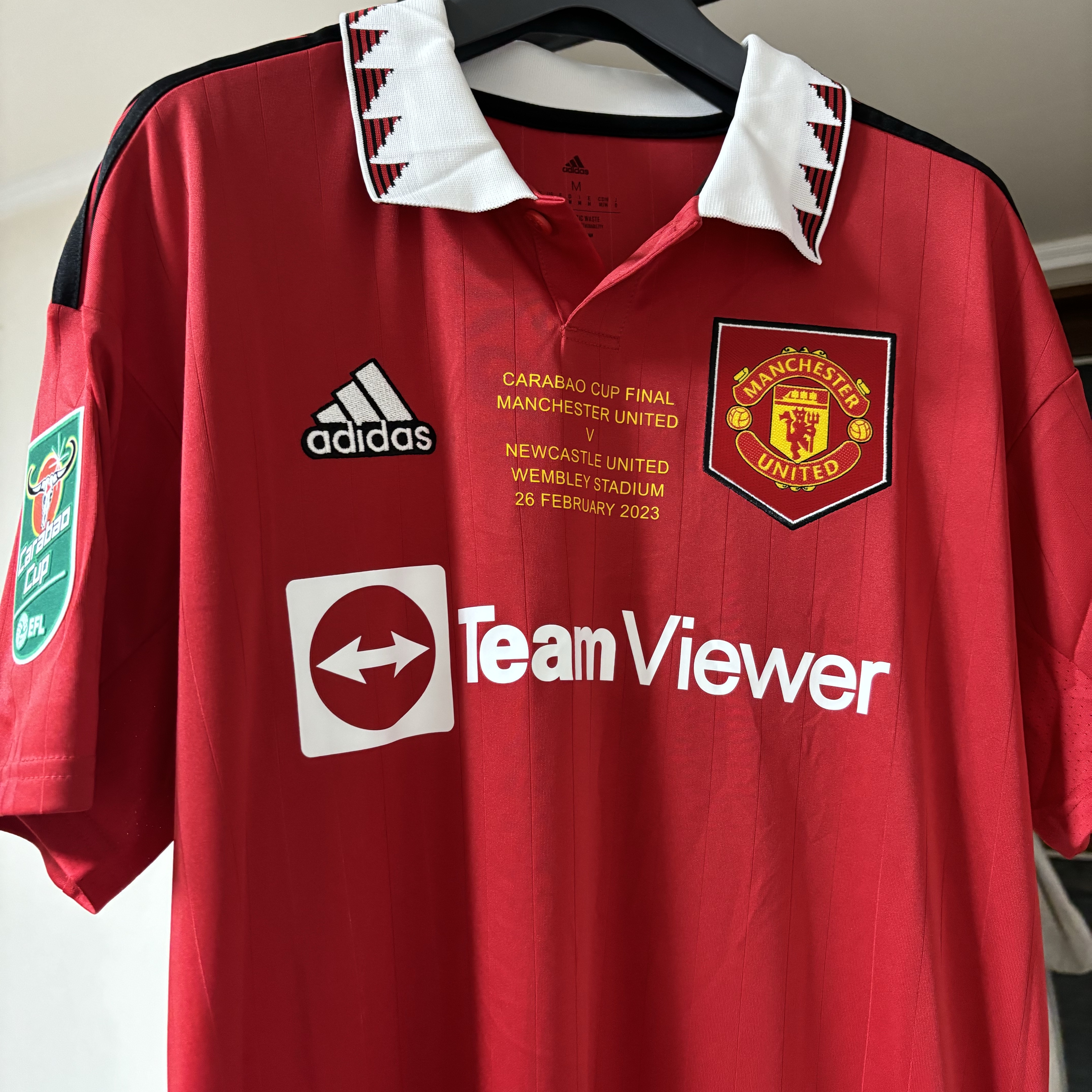 Adidas Manchester United 2022/23 Home Jersey Real Red - US Sizing (Non Marking Ver.) 착용 스타일