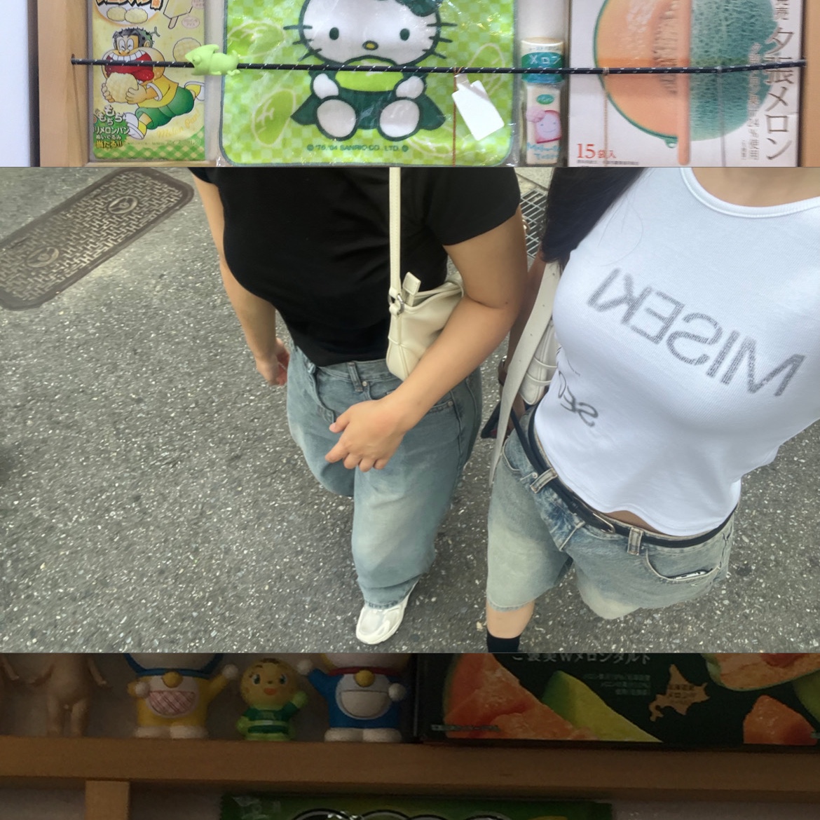 (W) Mischief Denim Bermuda Pants Light Blue, (W) Crocs Classic Platform Clog Black 착용 스타일 - 1