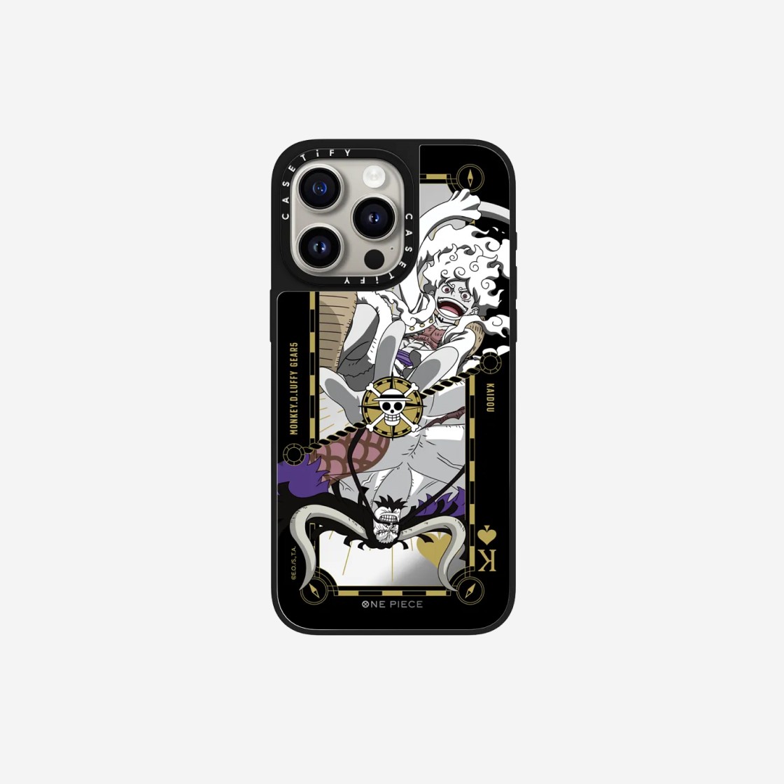 Casetify x One Piece iPhone Magsafe Poker Card Gear 5 Luffy & Kaidou Mirror Case Silver Mirror Black Bumper 상세 이미지 1