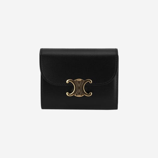 Celine Small Wallet Triomphe in Shiny Calfskin Black