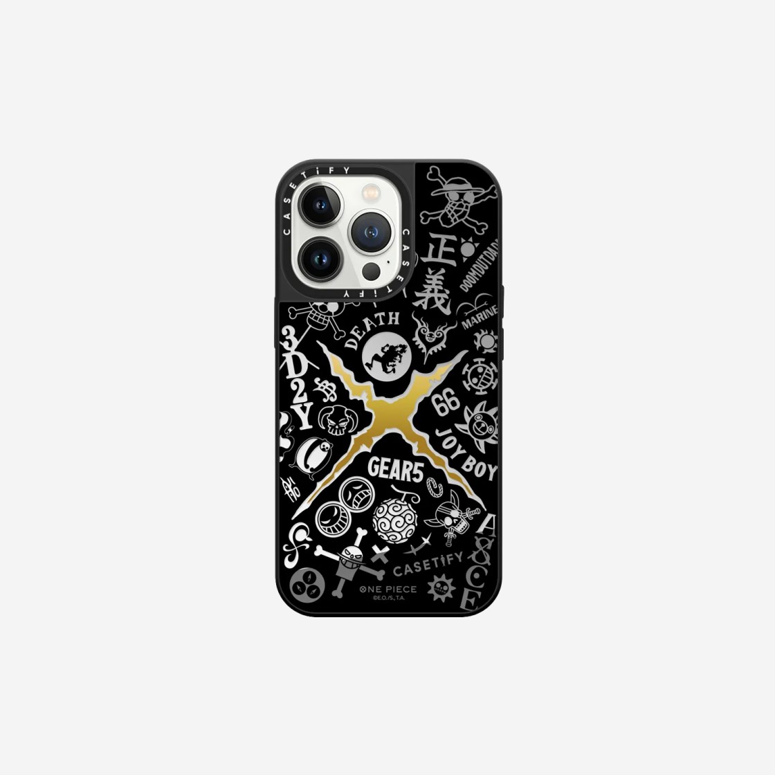 Casetify x One Piece iPhone Magsafe Gear 5 Motif Mirror Case Silver Mirror Black Bumper 상세 이미지 3