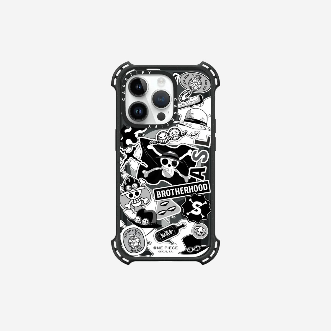 Casetify x One Piece iPhone Magsafe Brotherhood Monotone Sticker Case Clear 상세 이미지 2