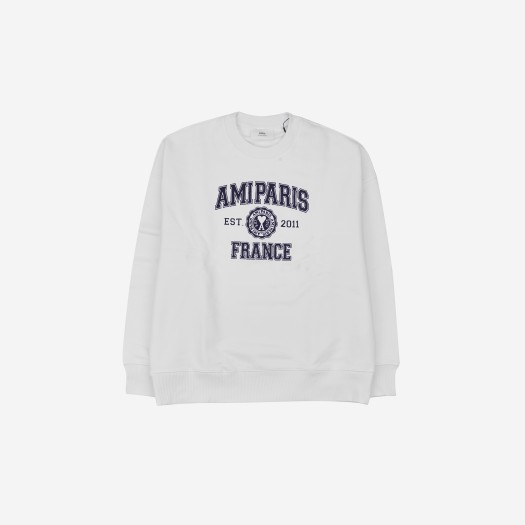 Ami Paris France Crewneck Sweatshirt White