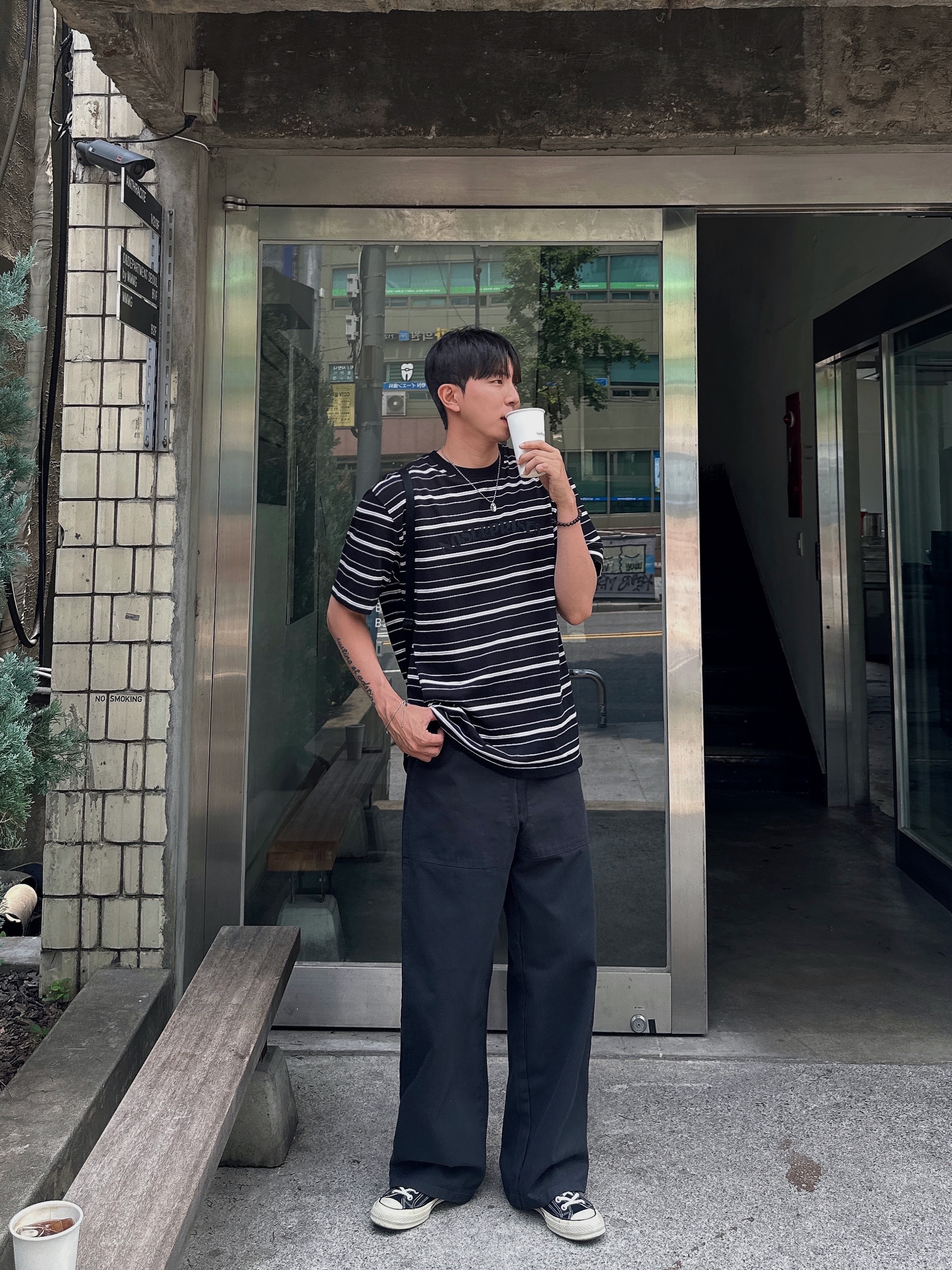 Converse Chuck 70 Hi Black 착용 스타일 - 3