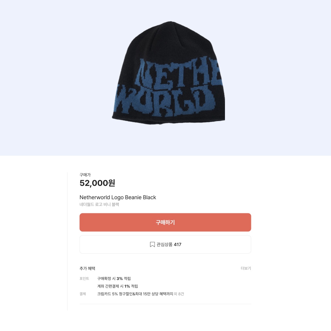 Netherworld Logo Beanie Black 착용 스타일 - 2