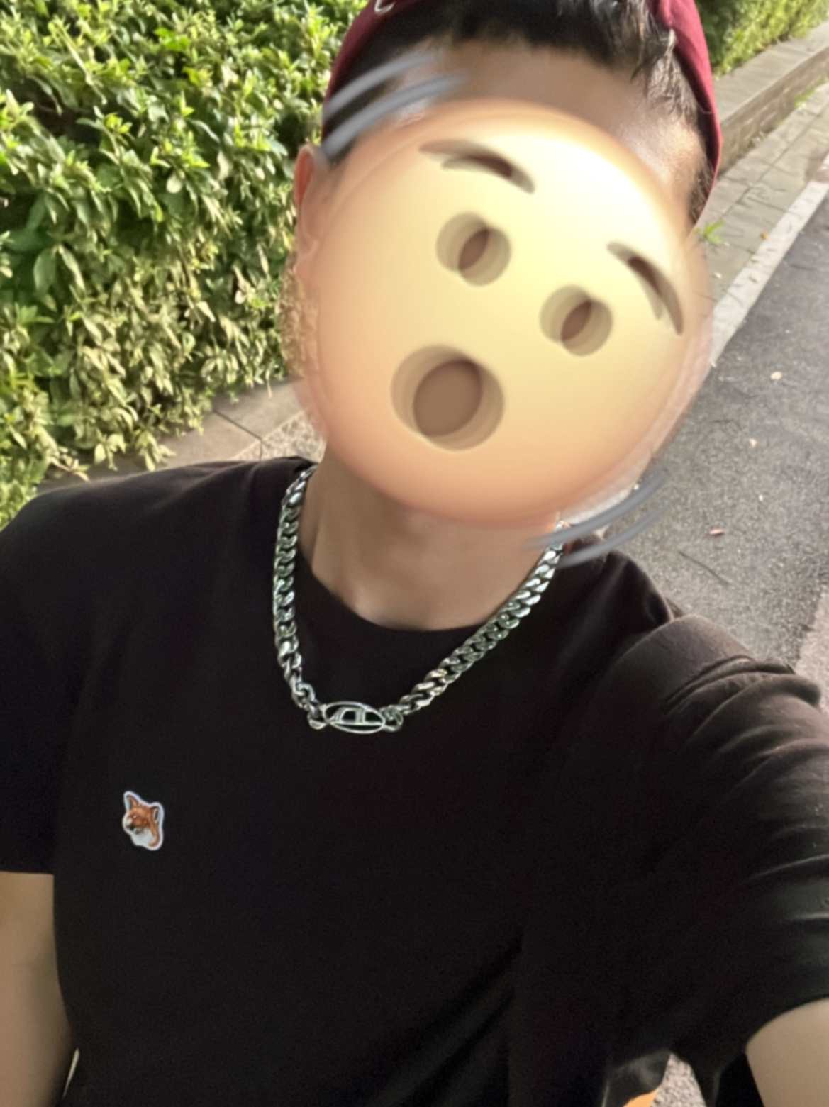 Maison Kitsune Fox Head Patch Classic T-Shirt Black, Diesel Dx1433 Stainless Steel Choker Necklace Silver 착용 스타일