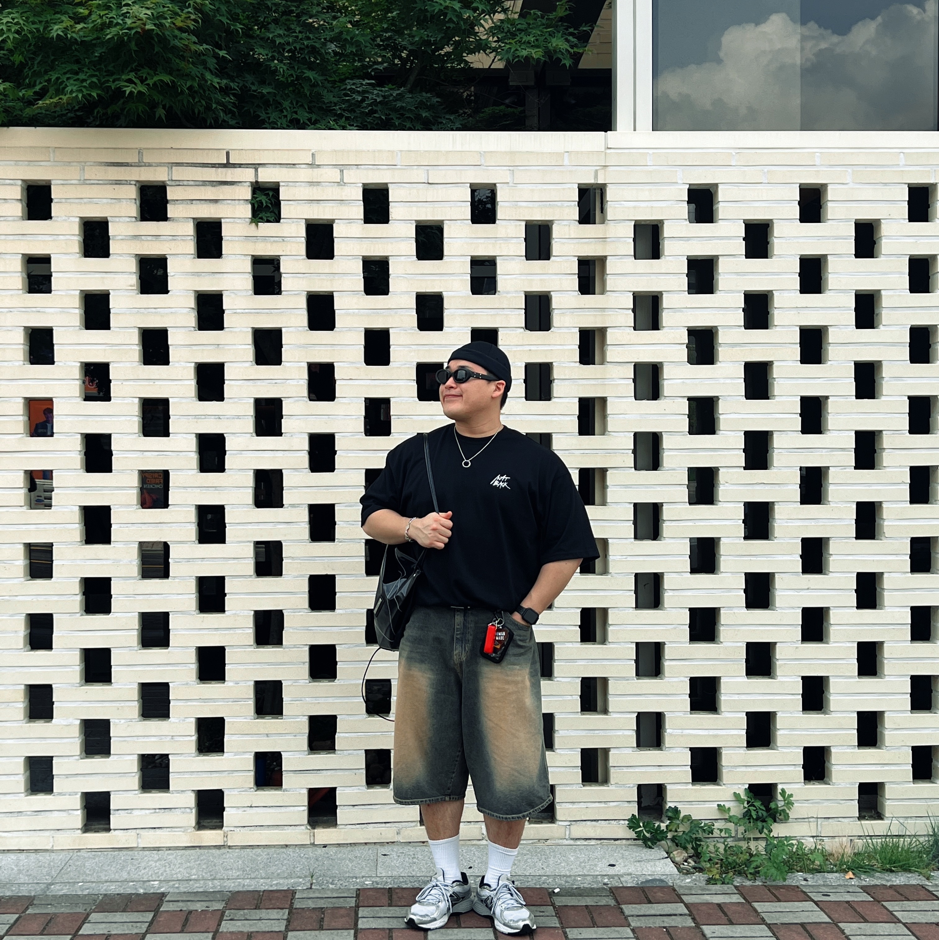 Human Made Military Card Case Black, Human Made Heart Keyring Brown 착용 스타일