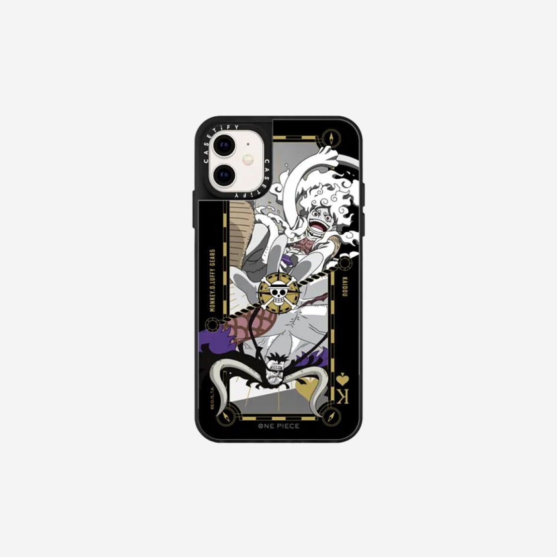 Casetify x One Piece iPhone Magsafe Poker Card Gear 5 Luffy & Kaidou Mirror Case Silver Mirror Black Bumper 상세 이미지 4