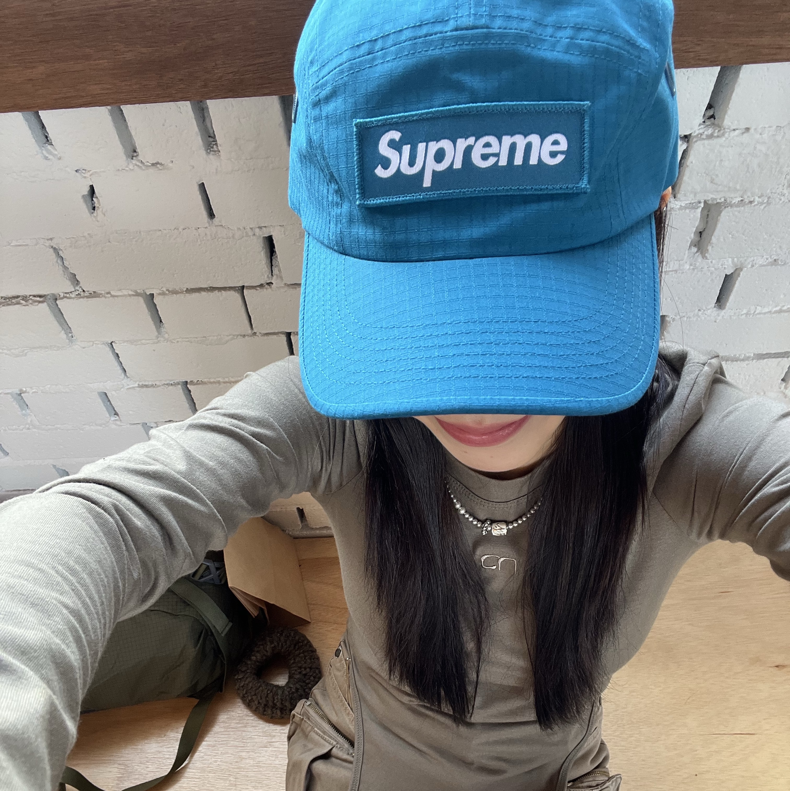 Supreme Ventile Camp Cap Teal - 23SS 착용 스타일 - 2