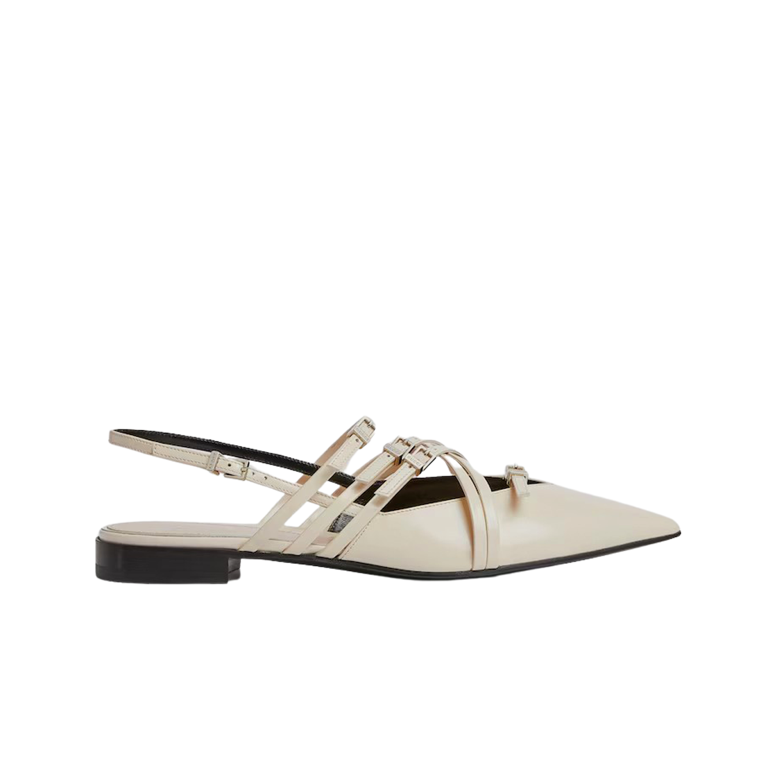 (W) Gucci Strappy Ballet Flat Ivory Leather 상세 이미지 1