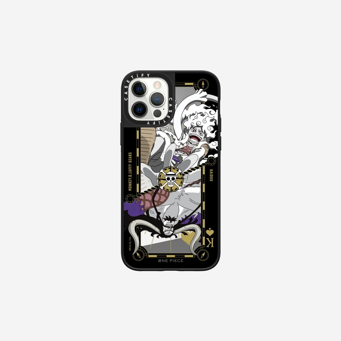 Casetify x One Piece iPhone Magsafe Poker Card Gear 5 Luffy & Kaidou Mirror Case Silver Mirror Black Bumper 상세 이미지 3